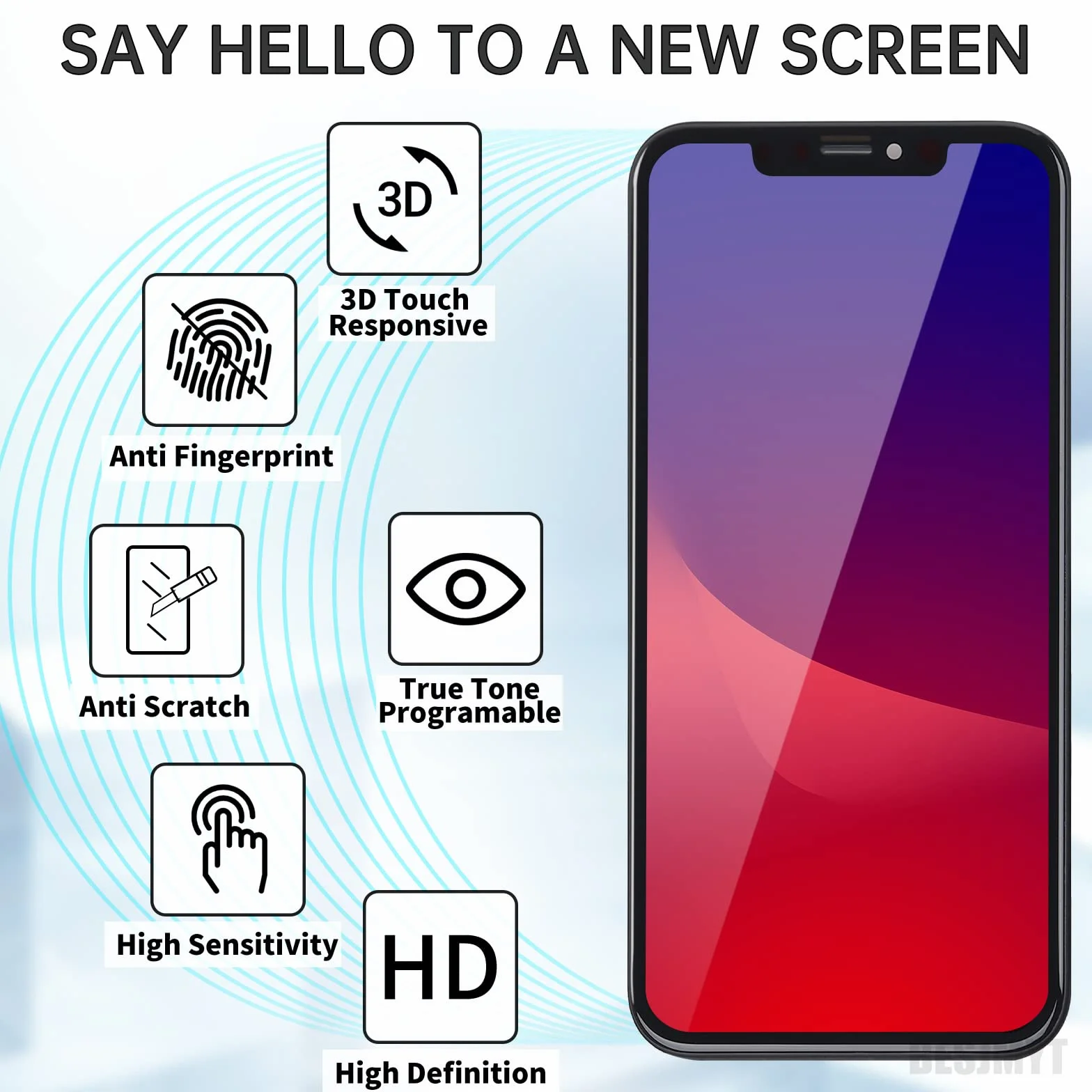 do iPhone'a 11 Pro zamiennik ekranu 5,8 cala z czujnikiem zbliżeniowym głośnika usznego, 11pro 3D dotykowy wyświetlacz LCD pełny montaż Digitizer narzędzia do naprawy ze szklanymi przednimi słuchawkami, zestaw naprawczy A2160, A2217, A2215
