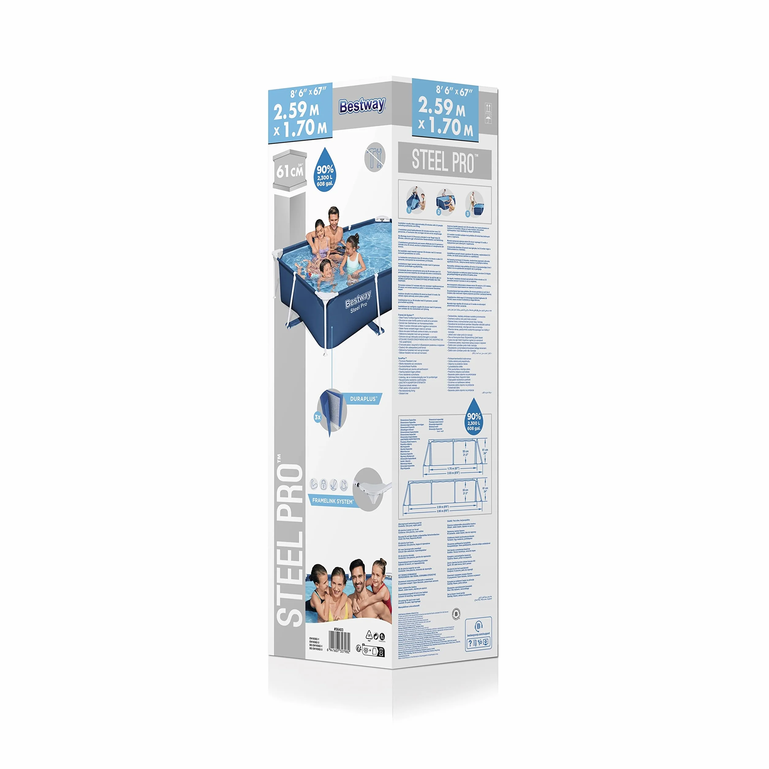 Basen Demontowalny Bestway 259 x 170 x 61 cm
