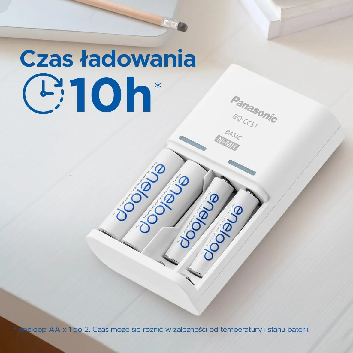 Panasonic eneloop 52061040ic eneloop Basic USB do 2 lub 4 akumulatorów AA/AAA Ni-MH z 6 funkcjami bezpieczeństwa i micro USB, w zestawie z 4 akumulatorami eneloop AA/Mignon, min. 2000 mAh