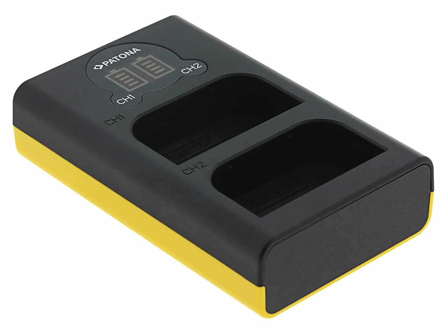 PATONA Dual LCD Ładowarka USB-C/Micro-USB do Olympus BLX-1 BLX1 | Kompaktowa ładowarka podróżna do OM System OM-1, OM1 Mark II, OM-3, OM3, z kablem USB