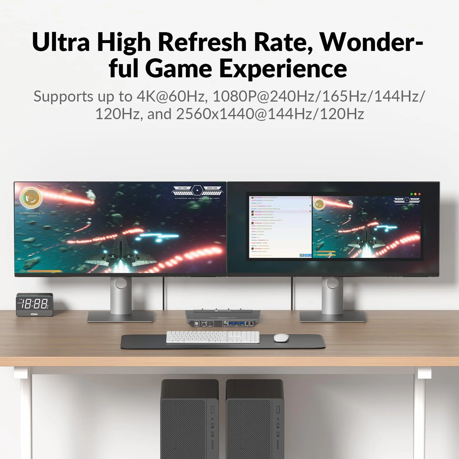 Przełącznik KVM AV Access Dual Monitor 2 porty 4K przy 60Hz, 2K przy 144Hz, HDMI USB 3.0, rozszerzony wyświetlacz, 2 monitory, 2 komputery, ultra szeroki ekran, klawiatura PC, przełącznik skrótu, 2