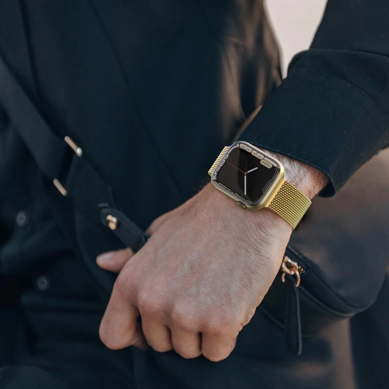 Do Apple Watch Band Series 9, Ultra 2, SE, Ultra 8 7 6 5 4 3 2 1 38 mm 40 mm 41 mm 42 mm 44 mm 45 mm 49 mm dla kobiet i mężczyzn, siatka ze stali nierdzewnej, zapięcie magnetyczne zamiennik