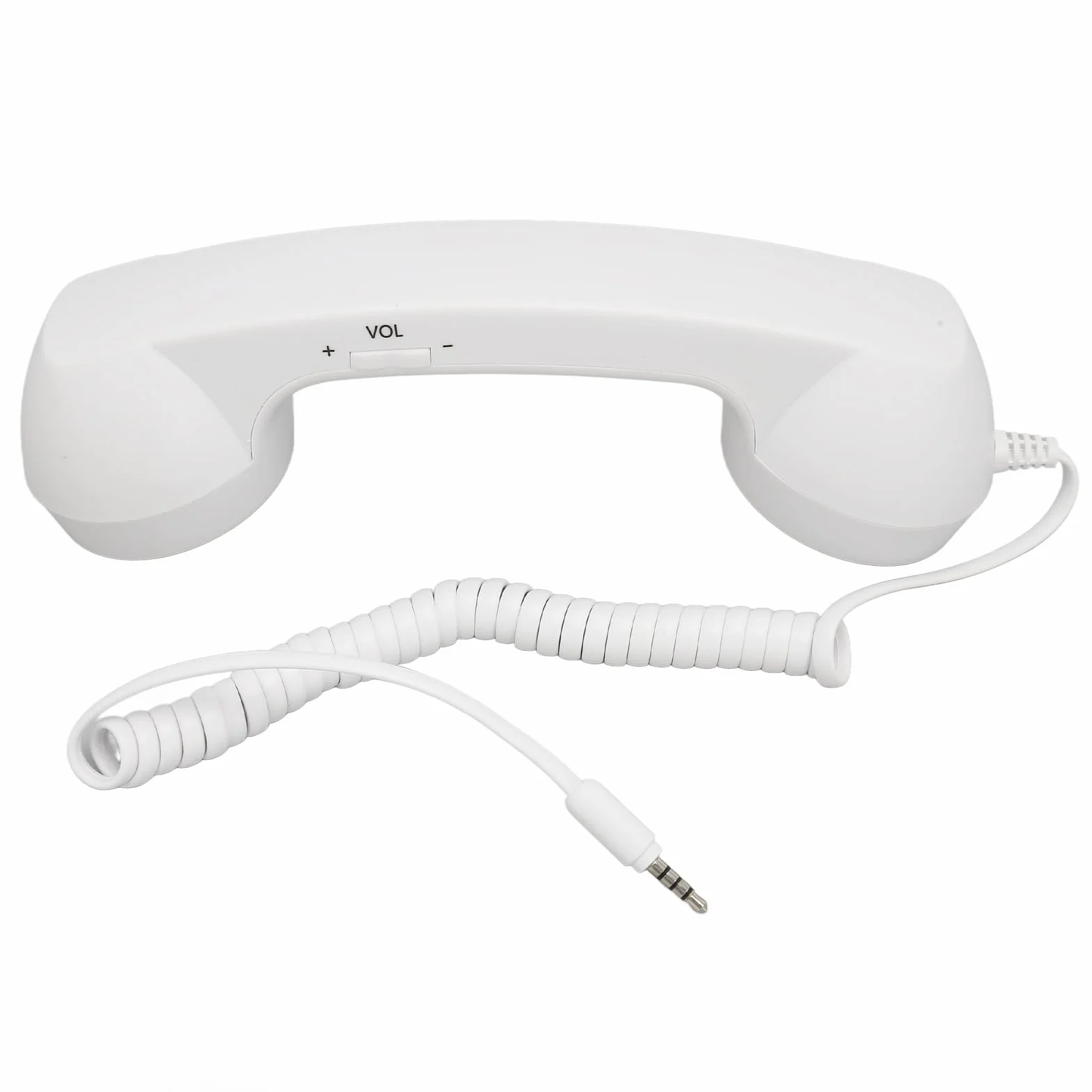 Słuchawka Telefoniczna do Telefonu Komórkowego, Retro Słuchawka Telefoniczna 3,5 Mm Odporna na Promieniowanie Przewodowy Odbiornik Telefonu Komórkowego do Smartfona (Biały)