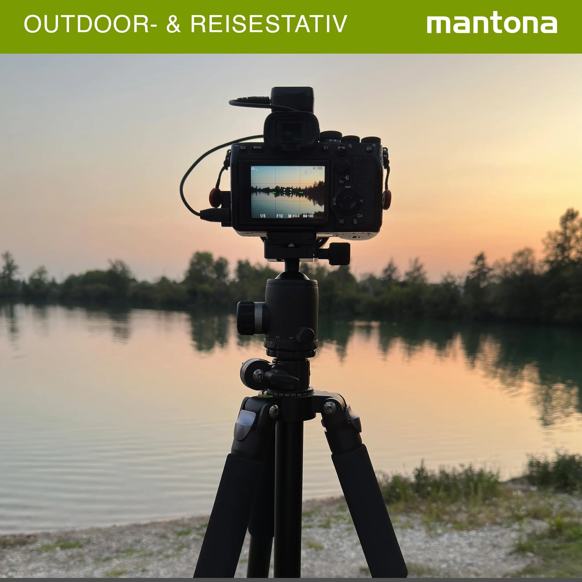 Mantona Kodiak L aluminiowy statyw fotograficzny, stabilny, profesjonalny statyw fotograficzny bez głowicy kulowej, obrotowa, obrotowa kolumna środkowa, kolce, 2. krótka kolumna środkowa, do
