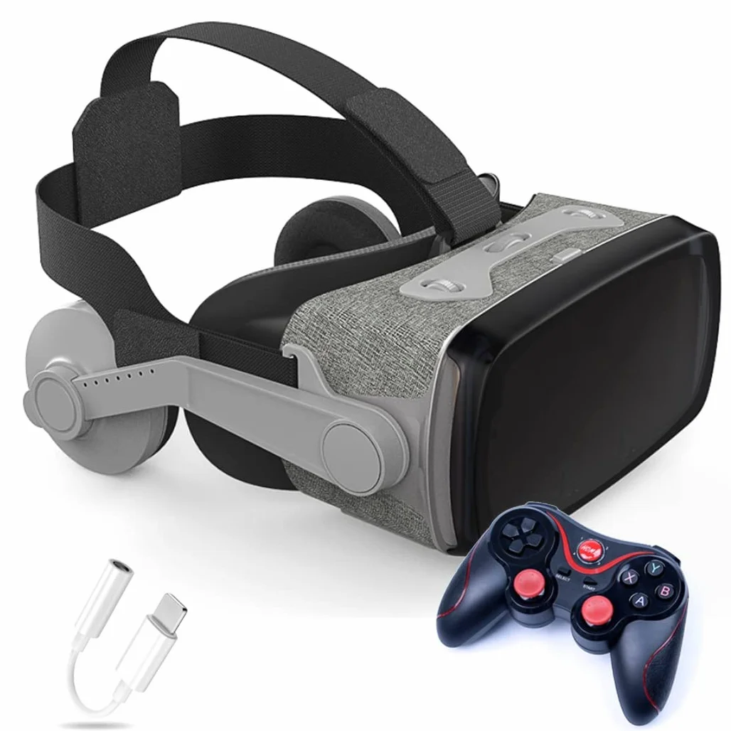 Okulary 3D, Virtual Reality, zestaw słuchawkowy, ochrona oczu, okulary VR do filmów 3D i gier, kontroler Bluetooth do iPhone 13 Pro Max/13 Pro/13/12/11, do Samsung Galaxy S21, Huawei, X. iaomi-Seria nie