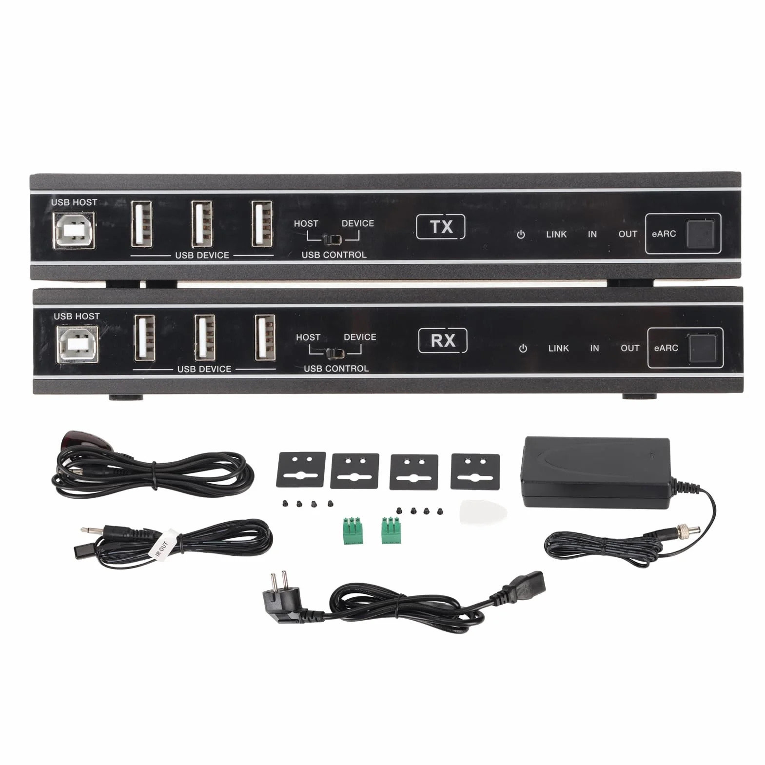 dla HDBaseT HDMI Extender, HDP-EHC100U 8K HDMI USB over dla HDBaseT Audio Video Extender Adapter, Obsługuje HDMI 2.1, HDCP 2.3, dla HDBaseT 3.0 i Dwukierunkowy POC (Wtyczka UE)