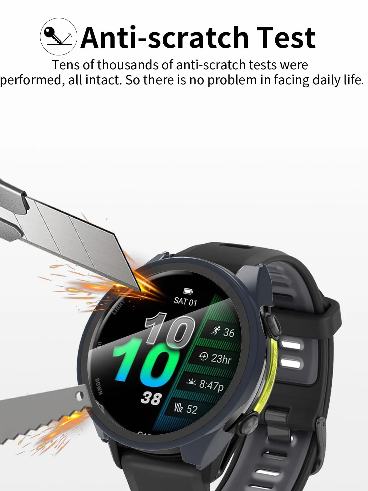 1 opakowanie, etui ochronne na wyświetlacz do Garmin Forerunner 970 - zintegrowane wzornictwo zapewniające najlepszą ochronę smartwatcha, niebieskie