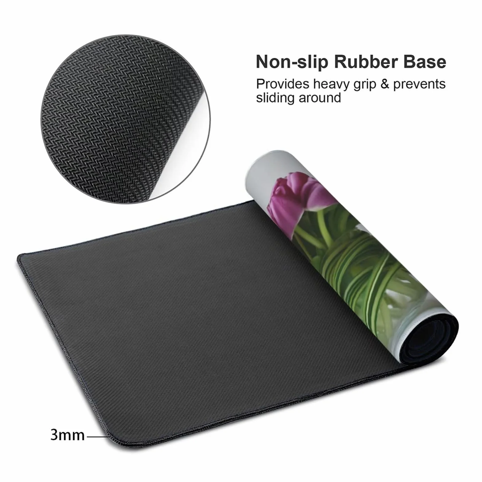 Tulipan Podkładka pod mysz XXL 1000 x 500 x 3 mm podkładka pod mysz prostota, przeszyte krawędzie, wodoodporna i antypoślizgowa gumowa podstawa, komputer biurowy, gry, komputer, prezent dla mężczyzn D