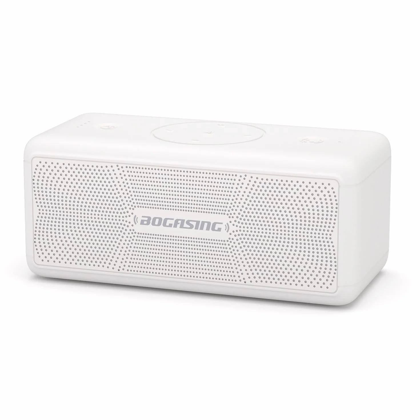 BOGASING Potężny głośnik M5, 40 W Surround Stereo, głębokie basy, 30 godzin autonomii, Bluetooth 5.3, wodoszczelność IPX7, EQ, AUX, karta TF, USB, przenośny bezprzewodowy do użytku na zewnątrz (biały)