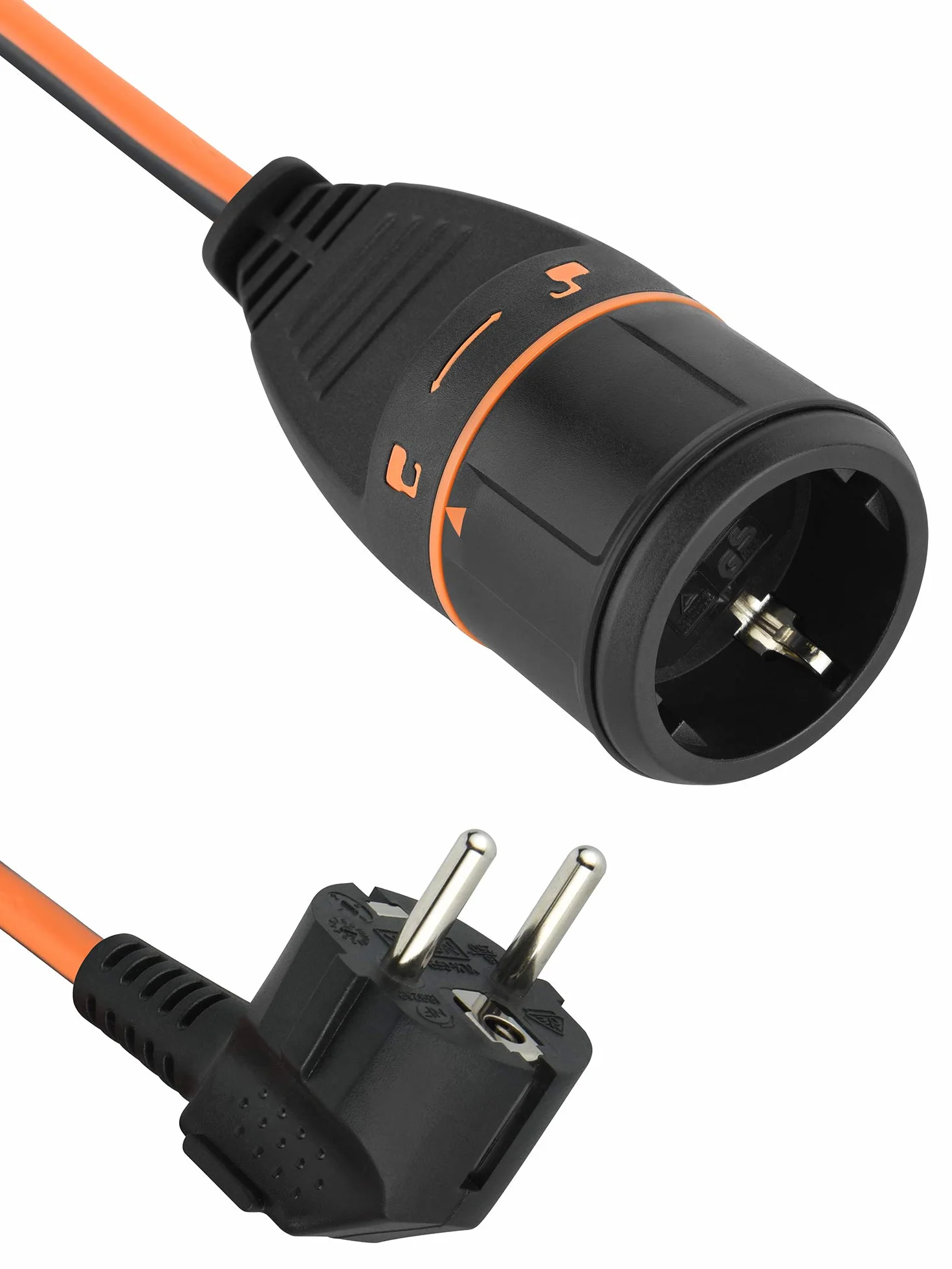 Electraline 01666 Przedłużacz 30 m 3G1.5 z gniazdem elektrycznym, system blokady przyłącza prądu, ponieważ zapobiega przypadkowemu odłączeniu podłączonego urządzenia podczas użytkowania