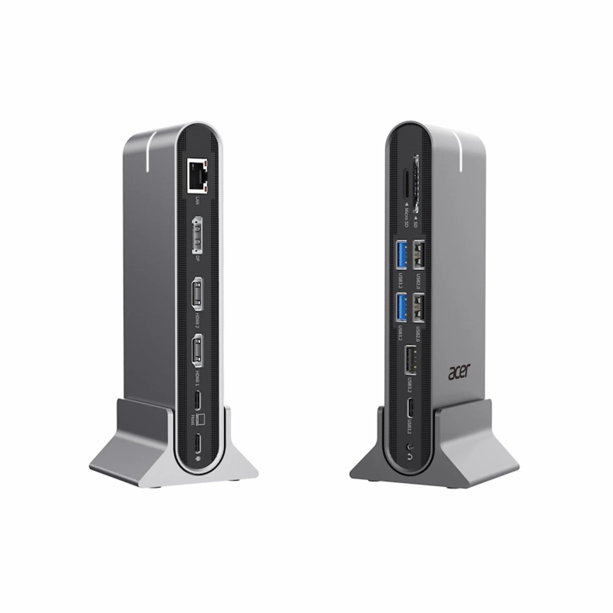 Acer Stacja dokująca 15 w 1, USB 3.2 Gen 1, typ C, 100 W, srebrna