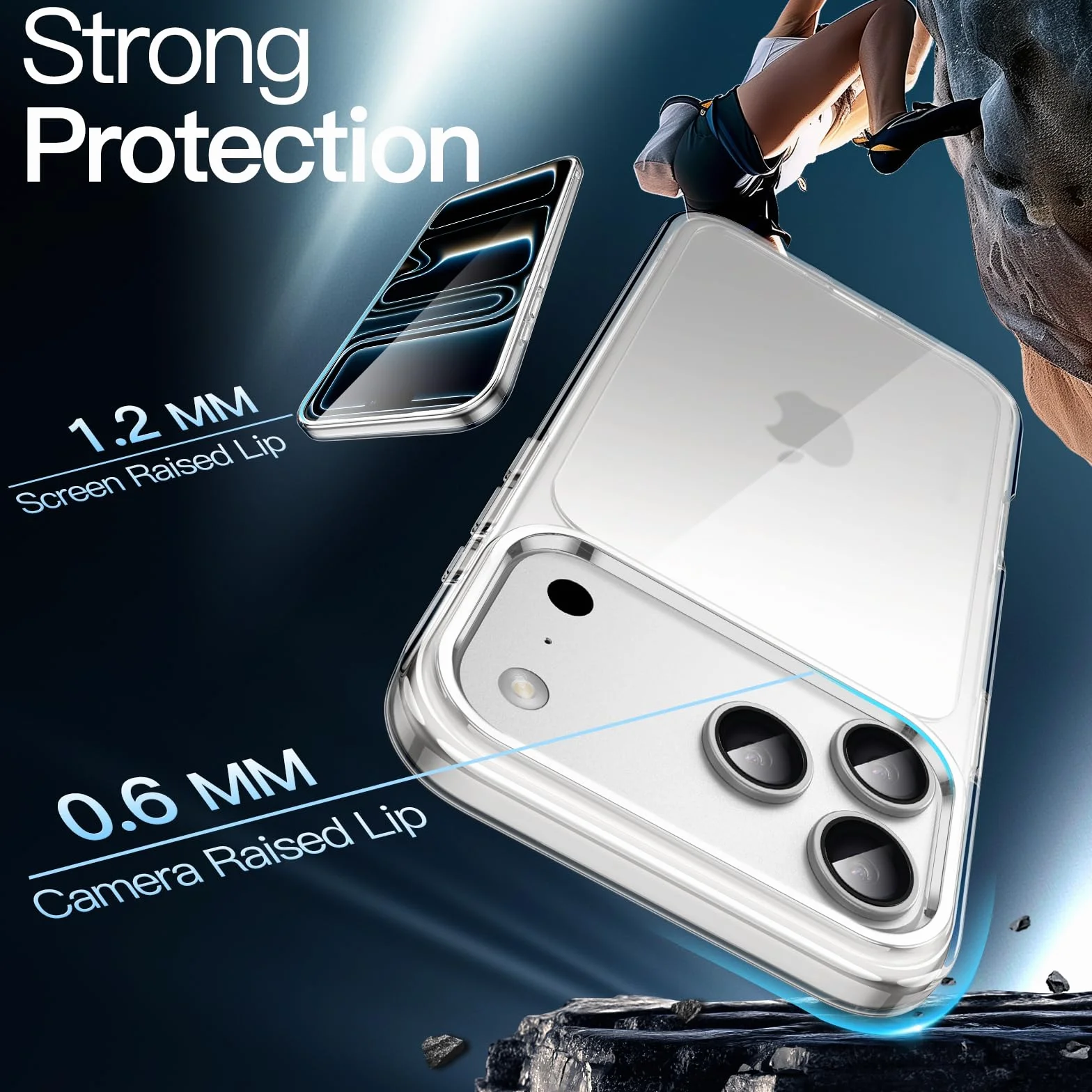 JETech Etui dla iPhone 17 Pro 6,3 Cala, Nieżółknące Odporne na Wstrząsy na Bumper Telefonu Osłona, Odporny na Zarysowania Przejaśniać Tył (Przezroczyste)