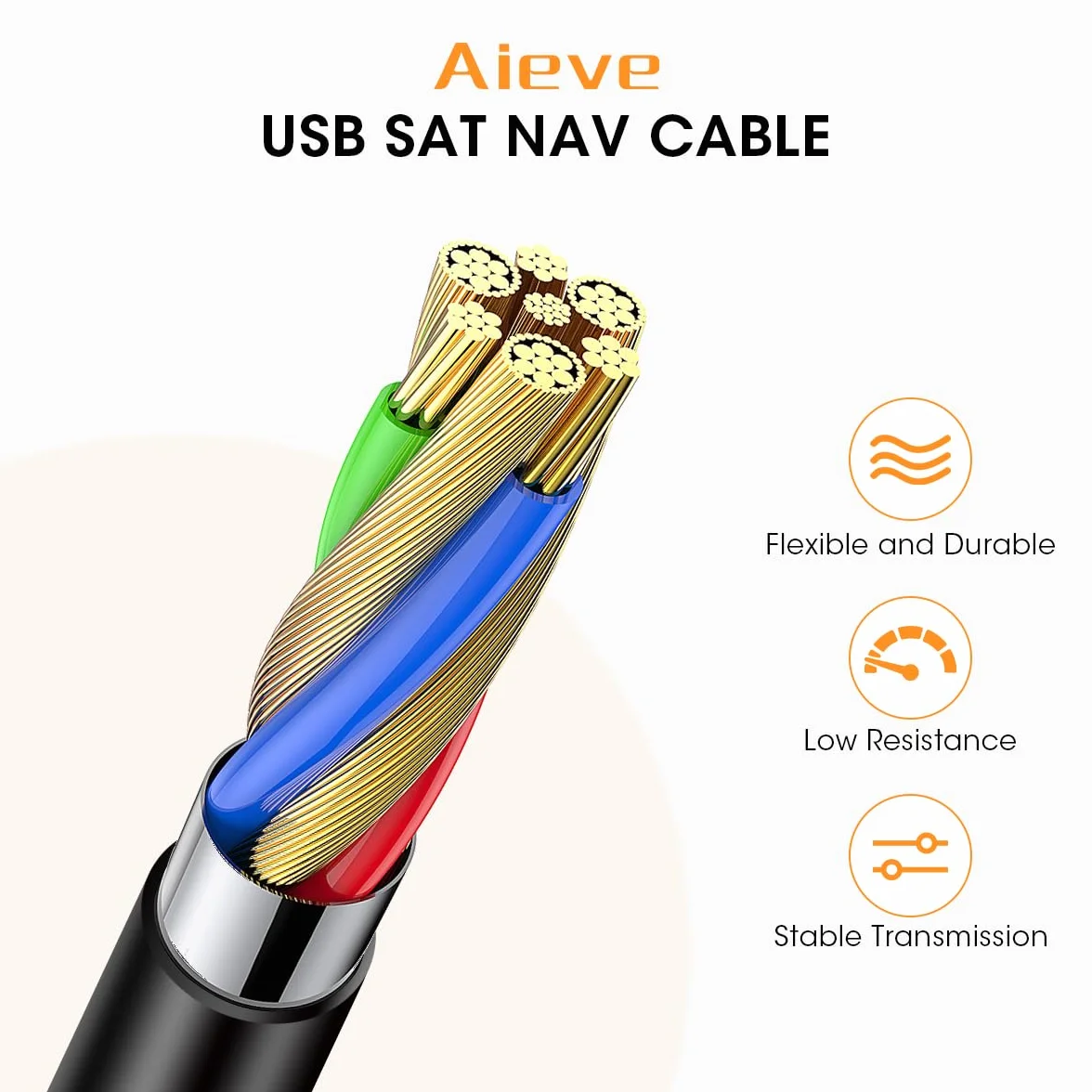 Kabel do ładowania TomTom Sat Nav, kabel ładowania USB AIEVE w samochodzie kompatybilny z TomTom Start 42/52/62, TomTom Go 520/620 samochodowy system nawigacji (4,92 stóp/1,5 m, czarny)