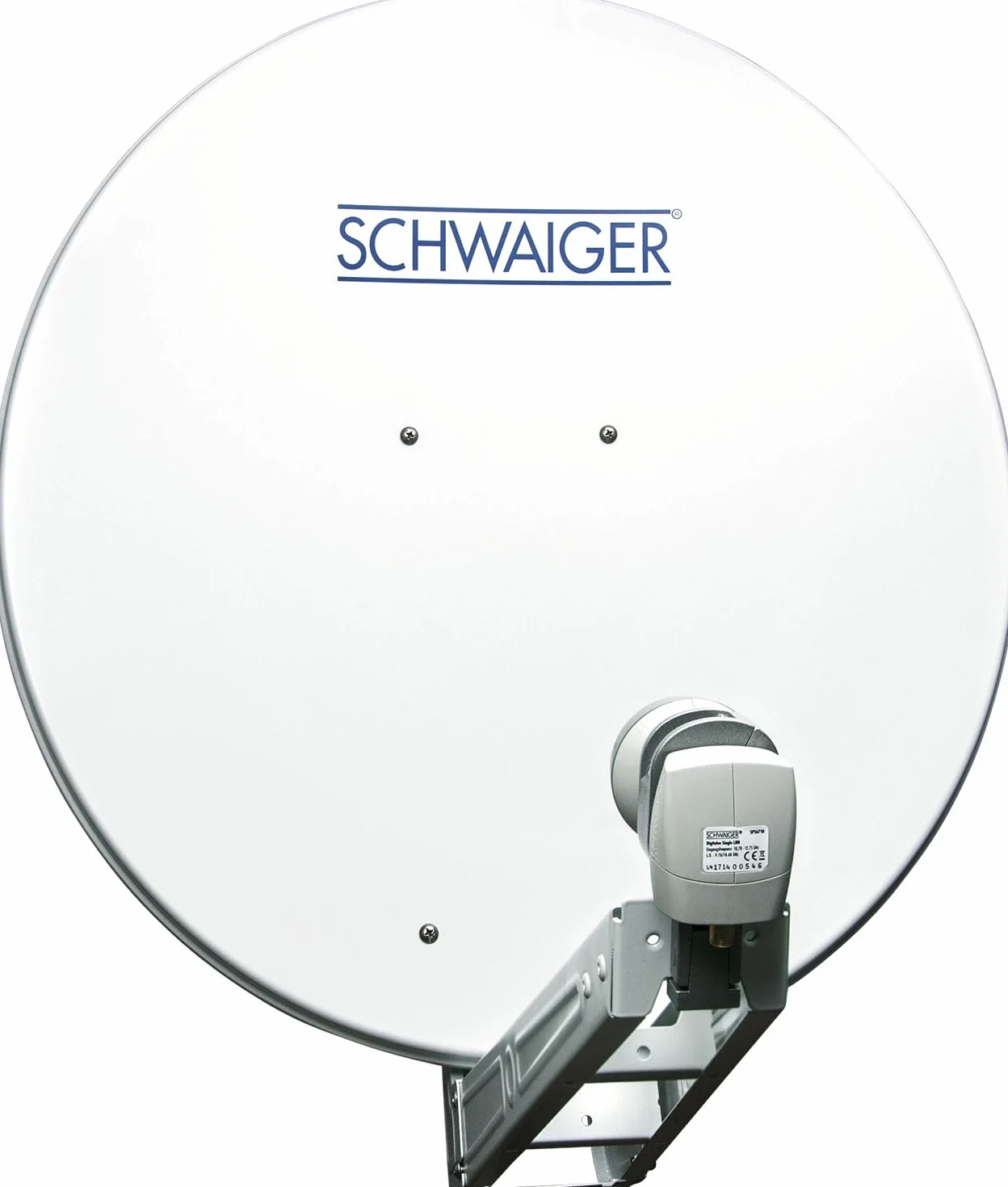 SCHWAIGER -4623- System satelitarny | Antena satelitarna | 75 cm | Aluminiowa antena satelitarna | Quad LNB | cyfrowy | 4 uczestników | 8 złącz F | 7 mm | 75 x 80 cm | jasnoszary