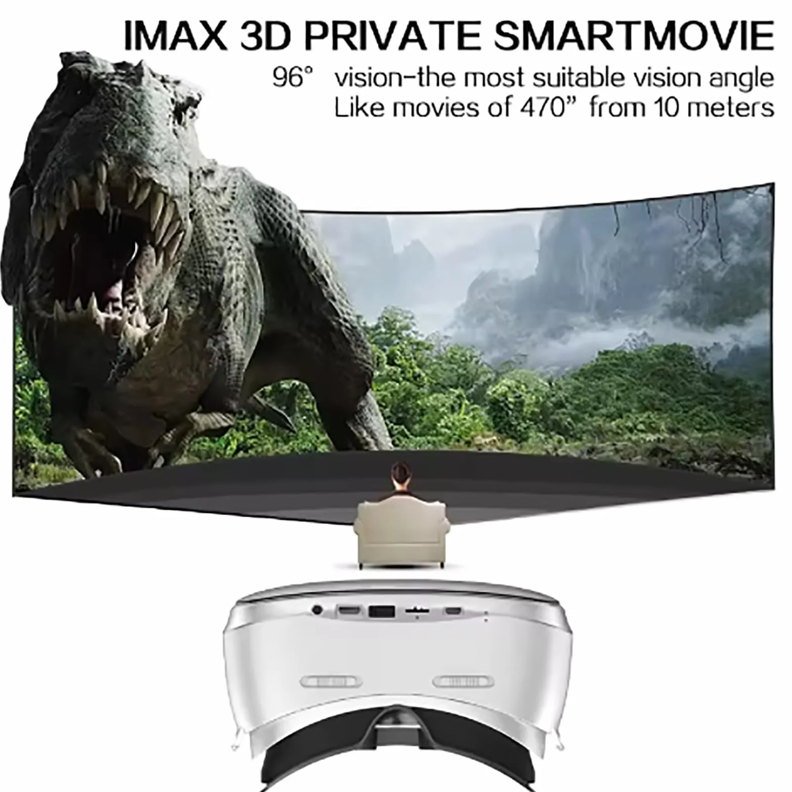 Okulary 3D Do Wirtualnej Rzeczywistości, Przeglądarka Filmów 360° Z Gamepadem, Pojemność Baterii: 3500 MAH, Obsługa Połączenia Wi-Fi, Śledzenie Głowy + Kąt Widzenia Przestrzennego 360°,Black