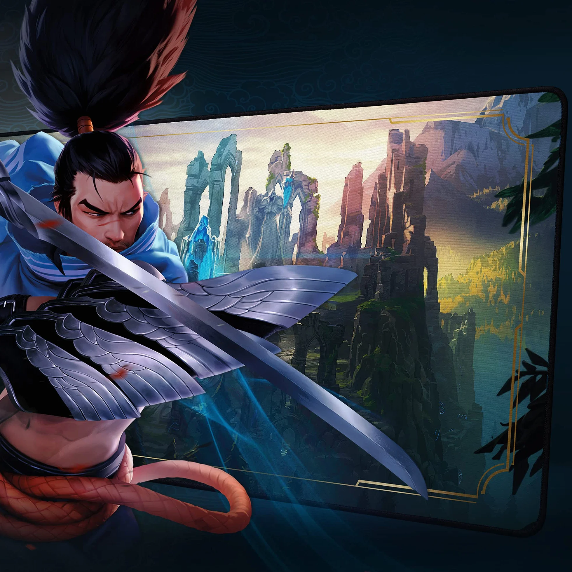 Logitech G840 XL materiałowa podkładka pod mysz dla graczy | Stabilna gumowa podstawa, powierzchnia zwiększająca osiągi dla graczy, oficjalna edycja League of Legends