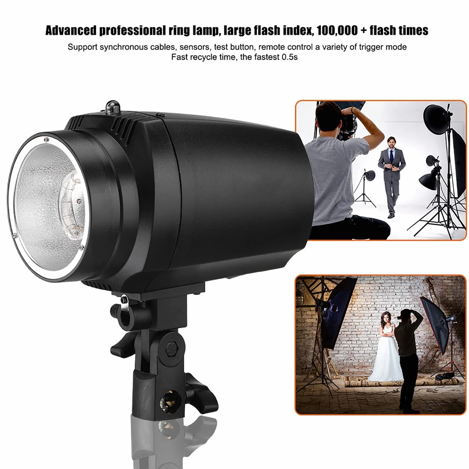 VBESTLIFE GY-180 Mini - Studio Fotografia błyskowa, 180 W, 5500K GN38. (Czapka UE 220V)