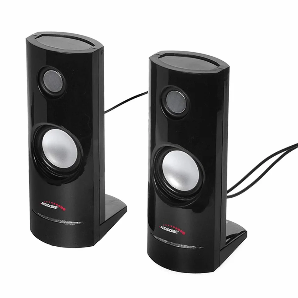 Audiocore AC860 Głośniki Stereo 2.0 Czarne Podświetlane LED Gamingowe USB 8W MiniJack