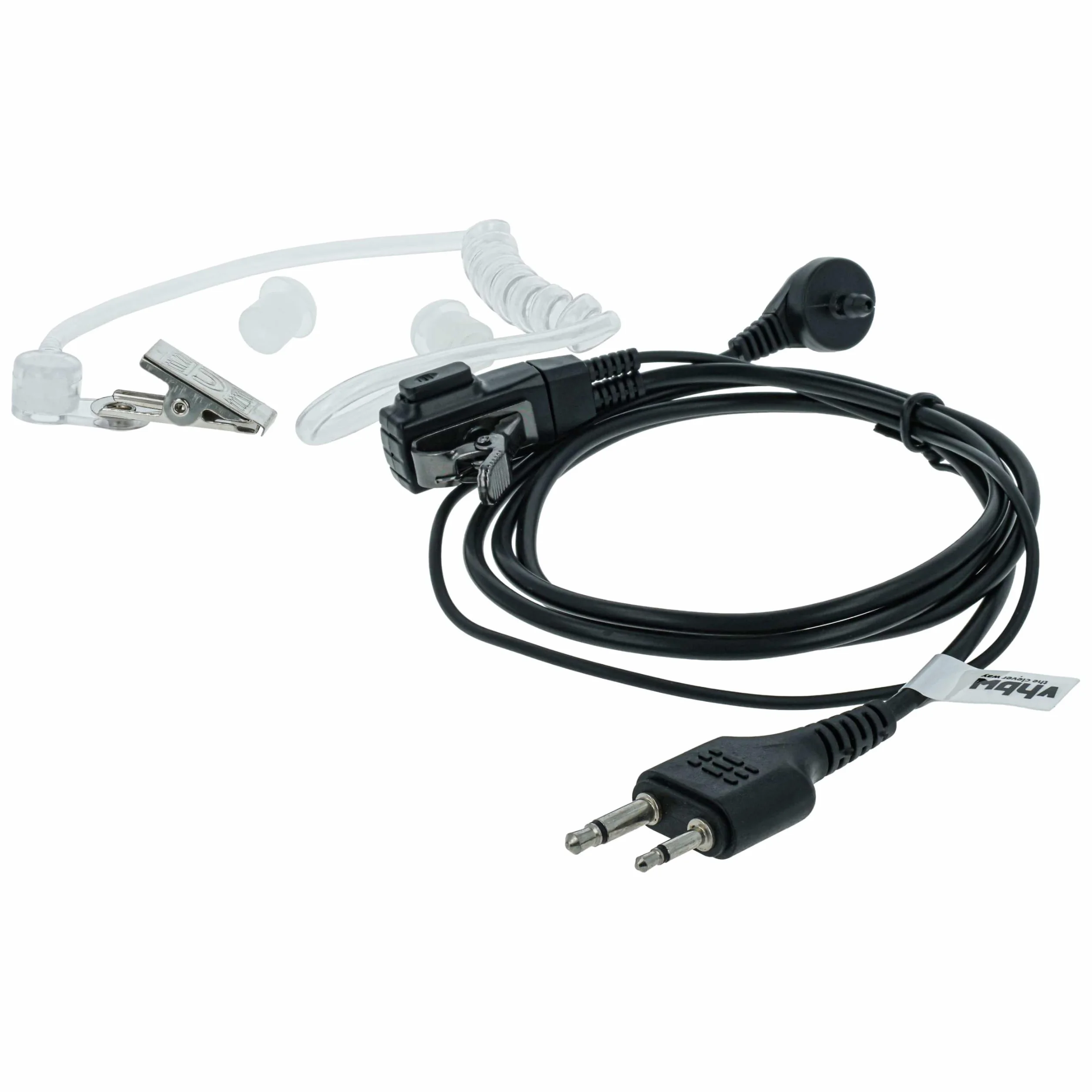 vhbw 5X Słuchawki kompatybilne z Icom IC-4AT, IC-4GE, IC-4GAT, IC-4E, IC-4GA, radio, walkie talkie z mikrofonem ptt, tuba akustyczna