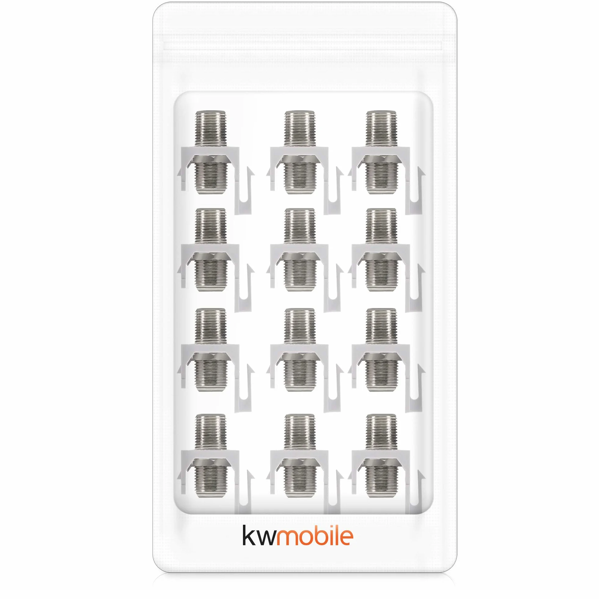 kwmobile Moduły Keystone typu F (12 szt.) - zatrzaskowy panel krosowy, gniazda keystone Patch Bay do kabli koncentrycznych DVB-S, DVB-S2 F