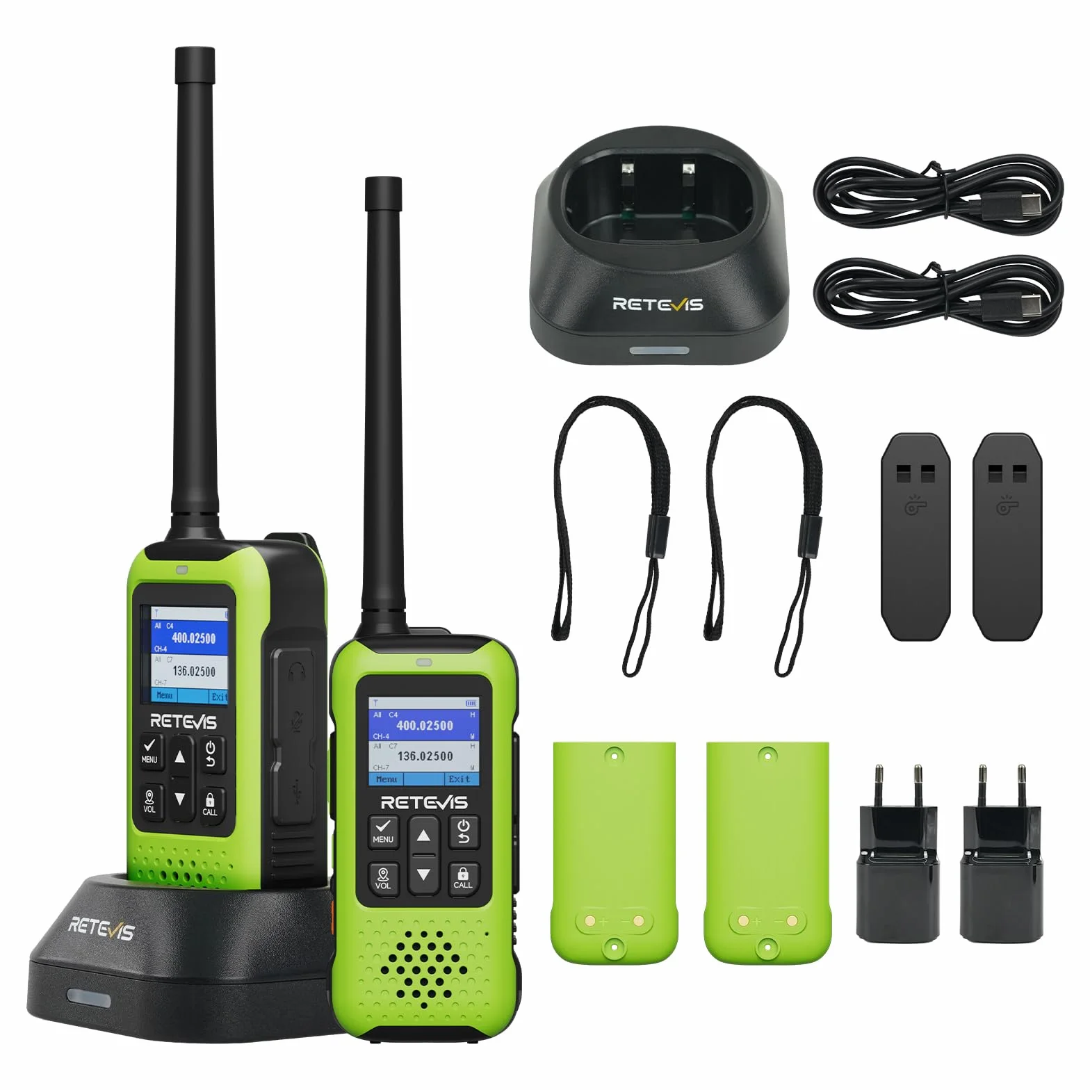 Retevis EZTalk 65 Radiotelefony z Lokalizatorem, Pozycjonowanie GPS+BDS, Programowalne przez APP, Rysunkowa Mapa, Dwubandowa Komunikacja Radiowa do Wspinaczki i Wędrówek Outdoor (1 Para)