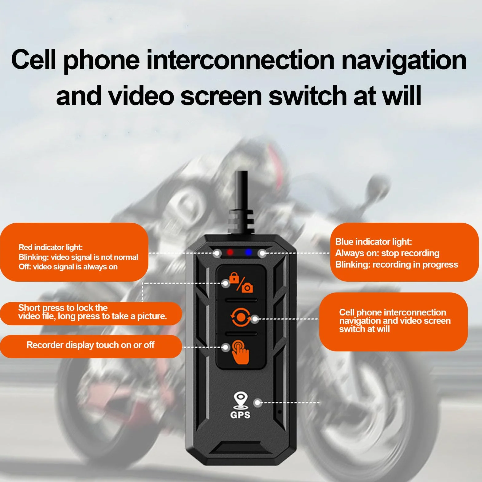 Podwójna Kamera Samochodowa Motocykla, Podwójna Kamera Samochodowa 1080P Szerokokątny Podwójny Rejestrator Jazdy w Nocy dla Skuterów śnieżnych ATV UTV