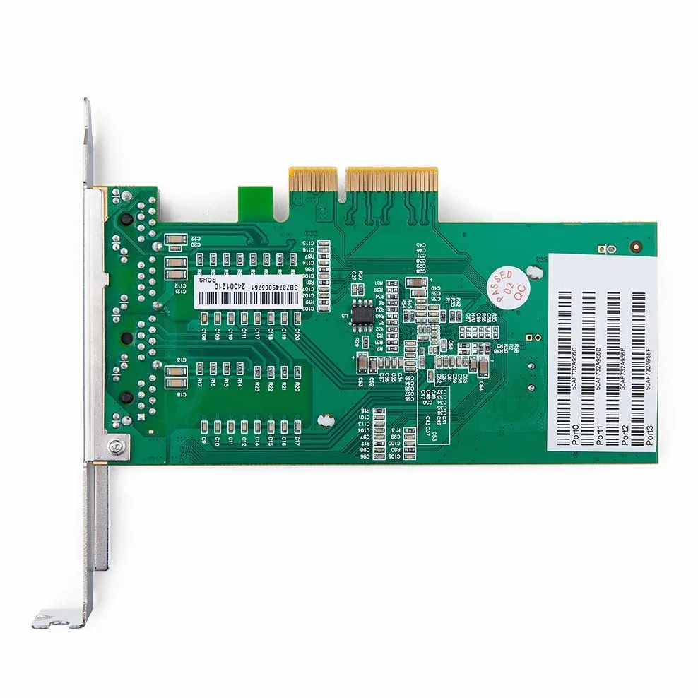 ipolex Gigabit karta sieciowa PCI-E Intel I350-T4 - I350 Chip, 1 GB PCI Express Enternet 2.0 X4 karta LAN, 10/100/1000Mbps Quad RJ45 Ports(NIC) do Windows Server, Linux, VMware ESX