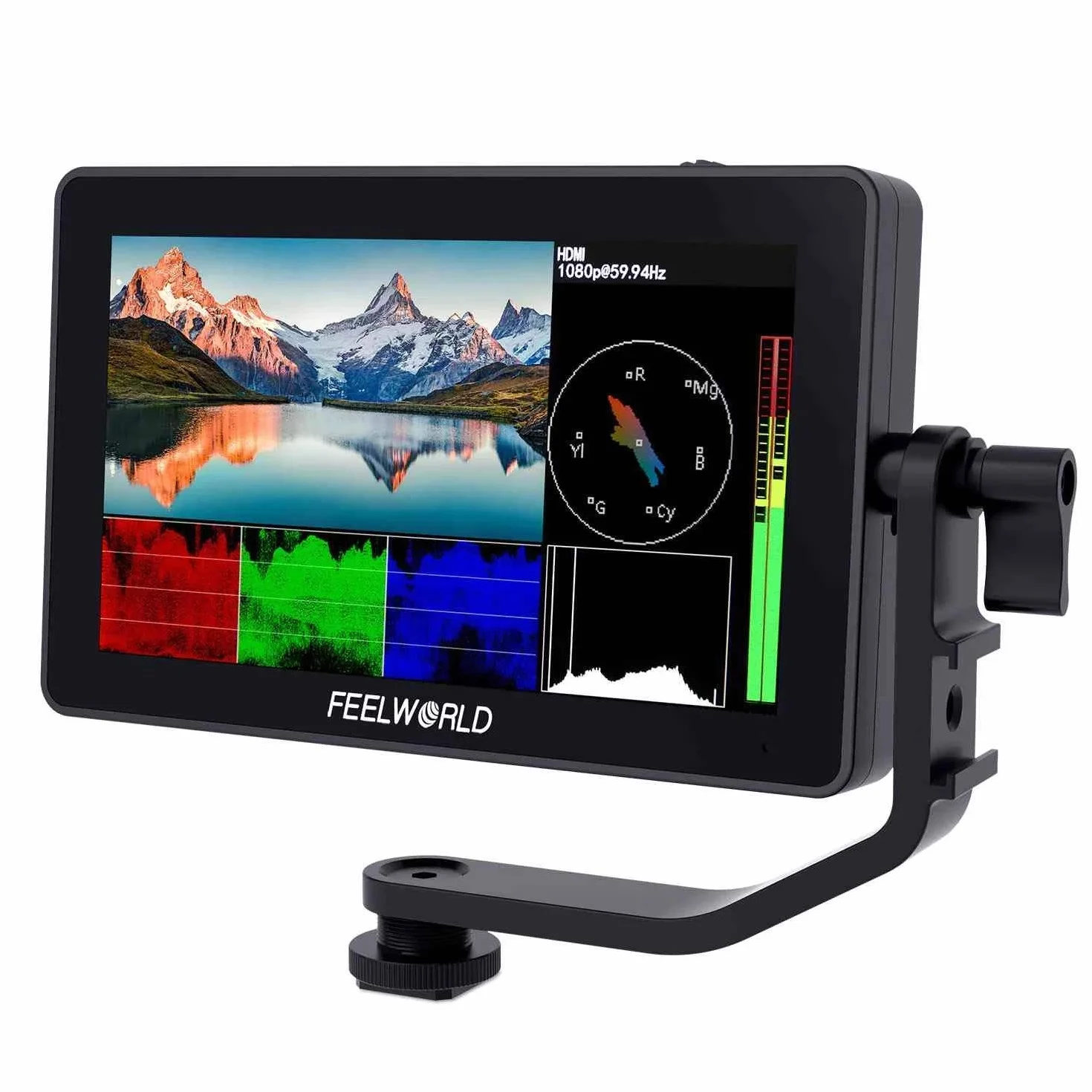 Feelworld F6 Plus V2 5,5 cala Aparat Monitor Pole DSLR Monitor dotykowy Ekran HDR 3D Lut Kształt fali Mały Full HD 1920x1080 IPS Video Peaking Focus Assist z 4K HDMI Typu C 8.4V