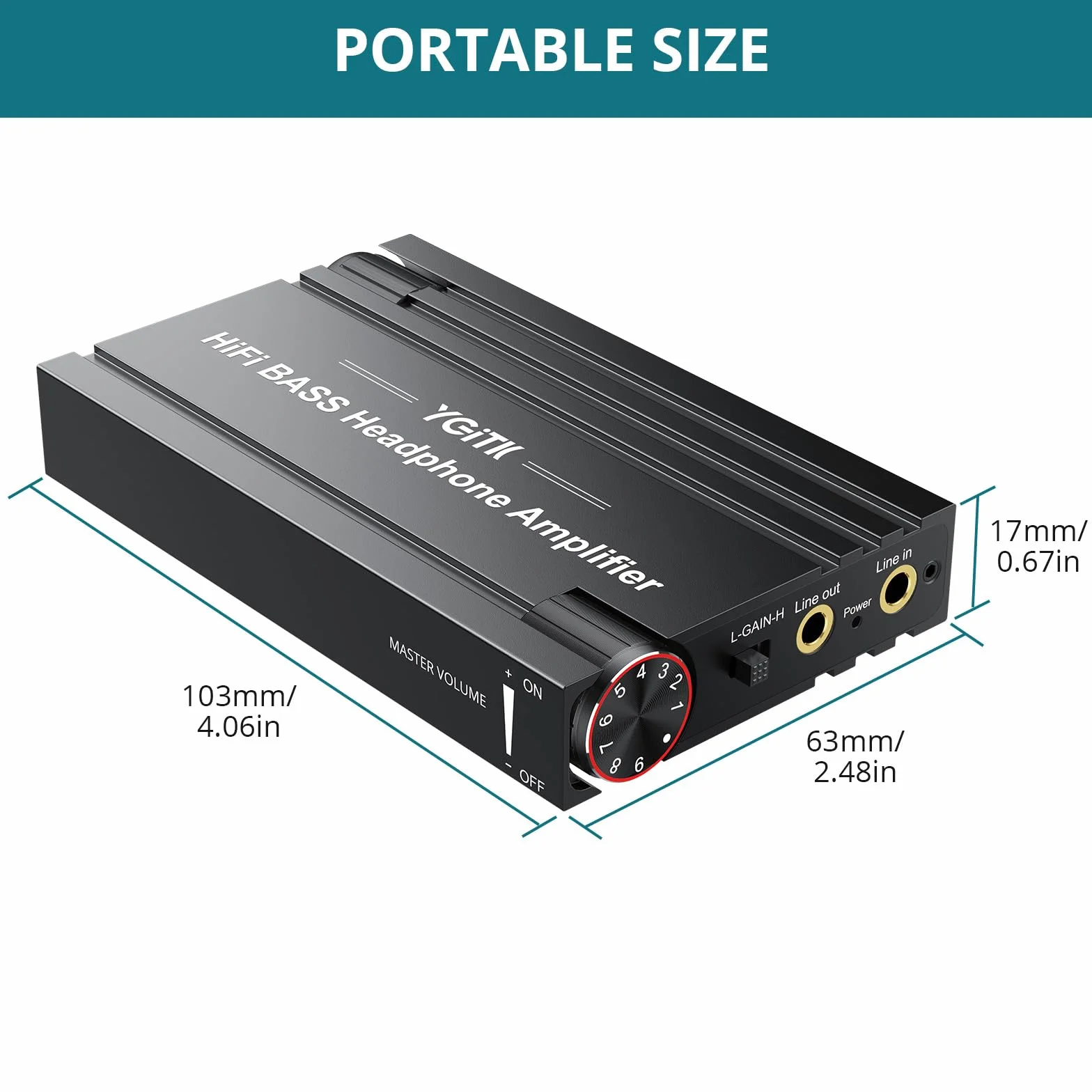 HiFi Wzmacniacz zestawu słuchawkowego HiFi Bass 16-600Ω, wyjście stereo, audio, 3,5 mm, przenośny, ładowalny do MP3/ MP4/ telefonów/komputera