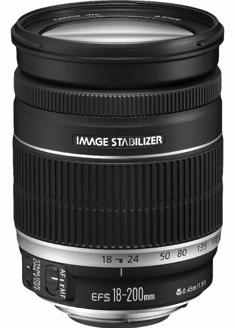 Canon EF-S 18-200 mm F3.5-5.6 IS obiektyw (gwint filtra 72 mm), czarny