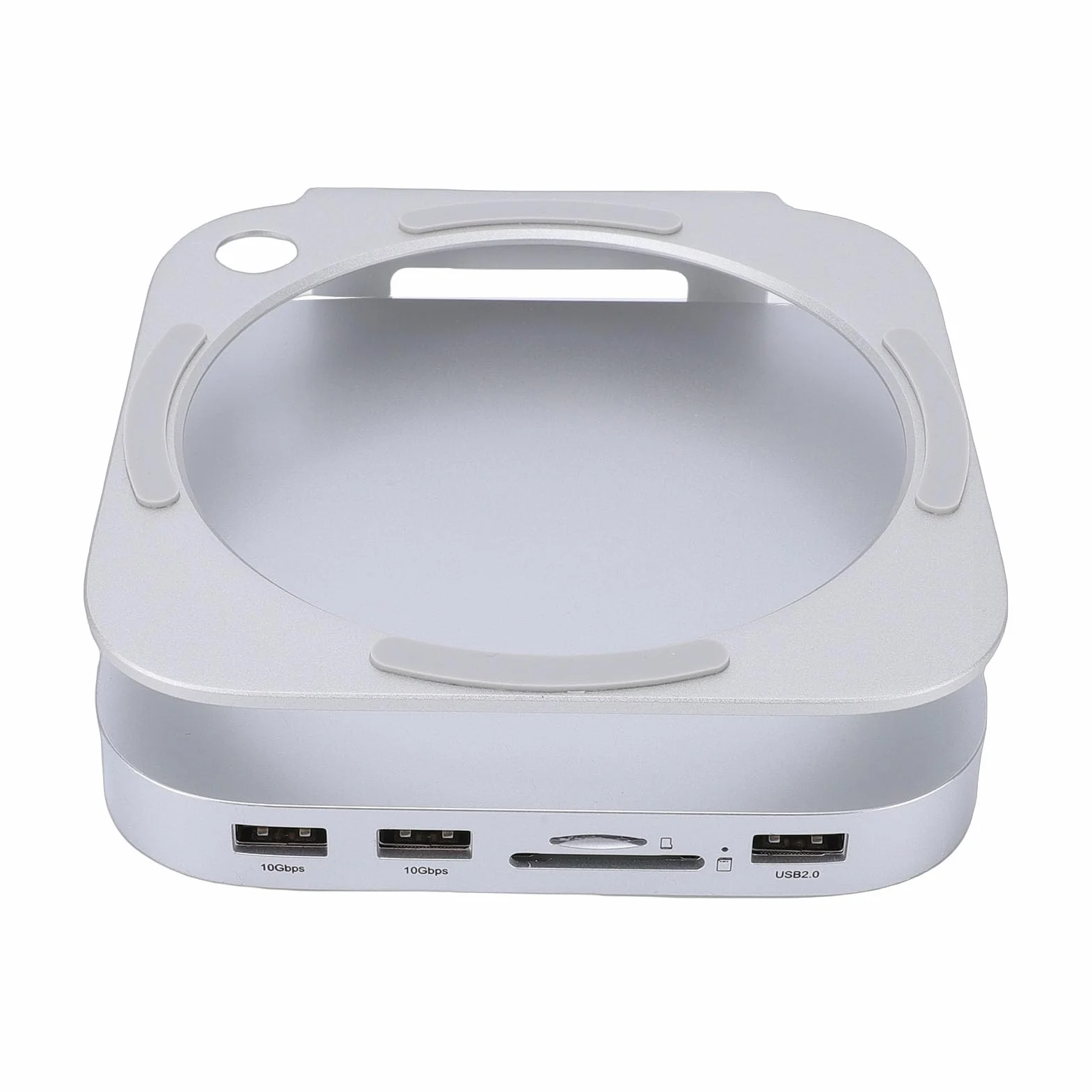 Stacja Dokująca Mini M4, Aluminiowa Podstawa z obudową Dysku SSD NVMe i 6 Portami, w Tym Czytnik Kart 10 Gb/s USB A, 4.0, Zasilanie USB C, do Komputera Stacjonarnego Mini M4