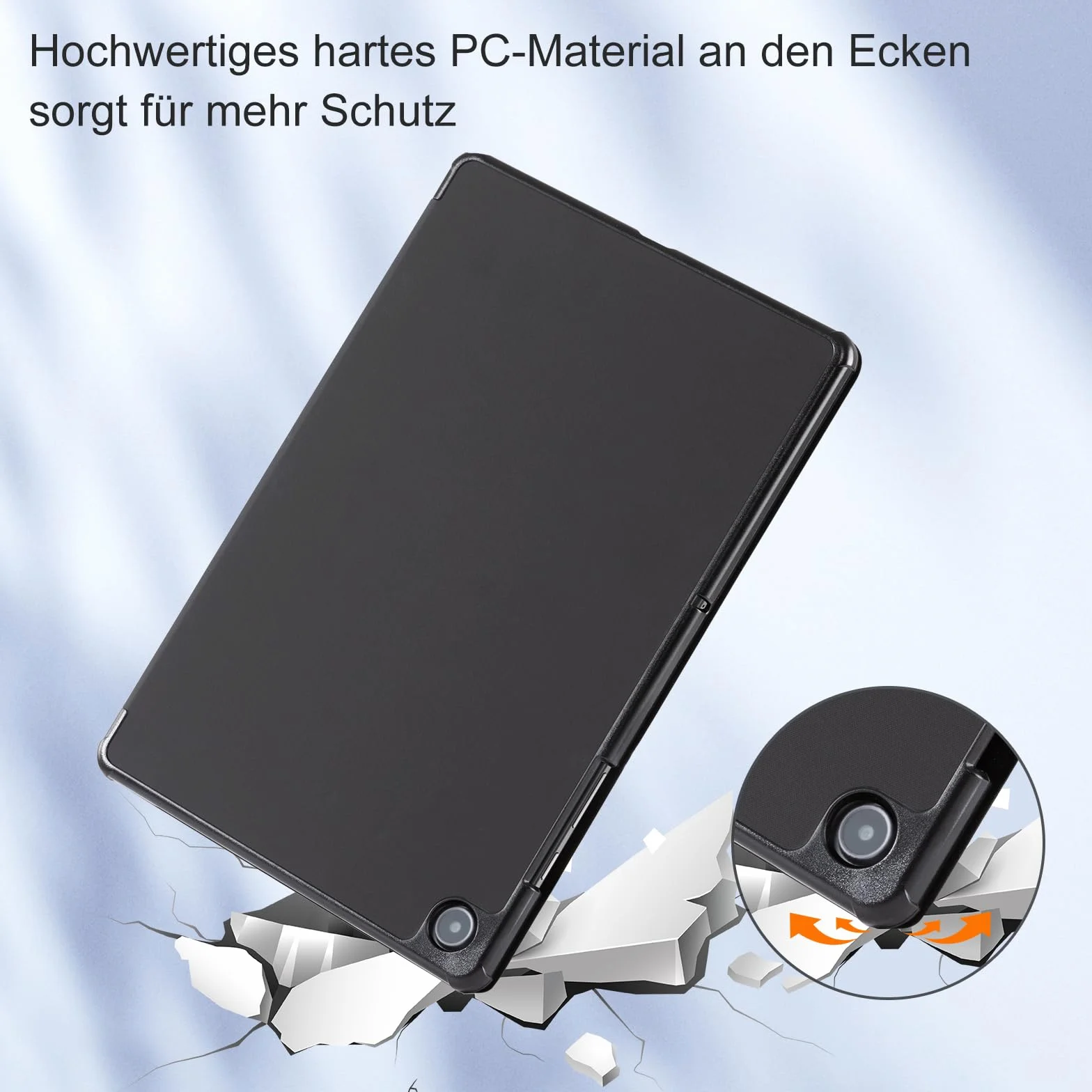 CoBak Etui Case do 11-calowego Samsunga Galaxy Tab A9 +/ A9 Plus 2023, wiele kątów widzenia, całkowicie nowe inteligentne etui ze skóry PU z funkcją automatycznego uśpienia (czarne)