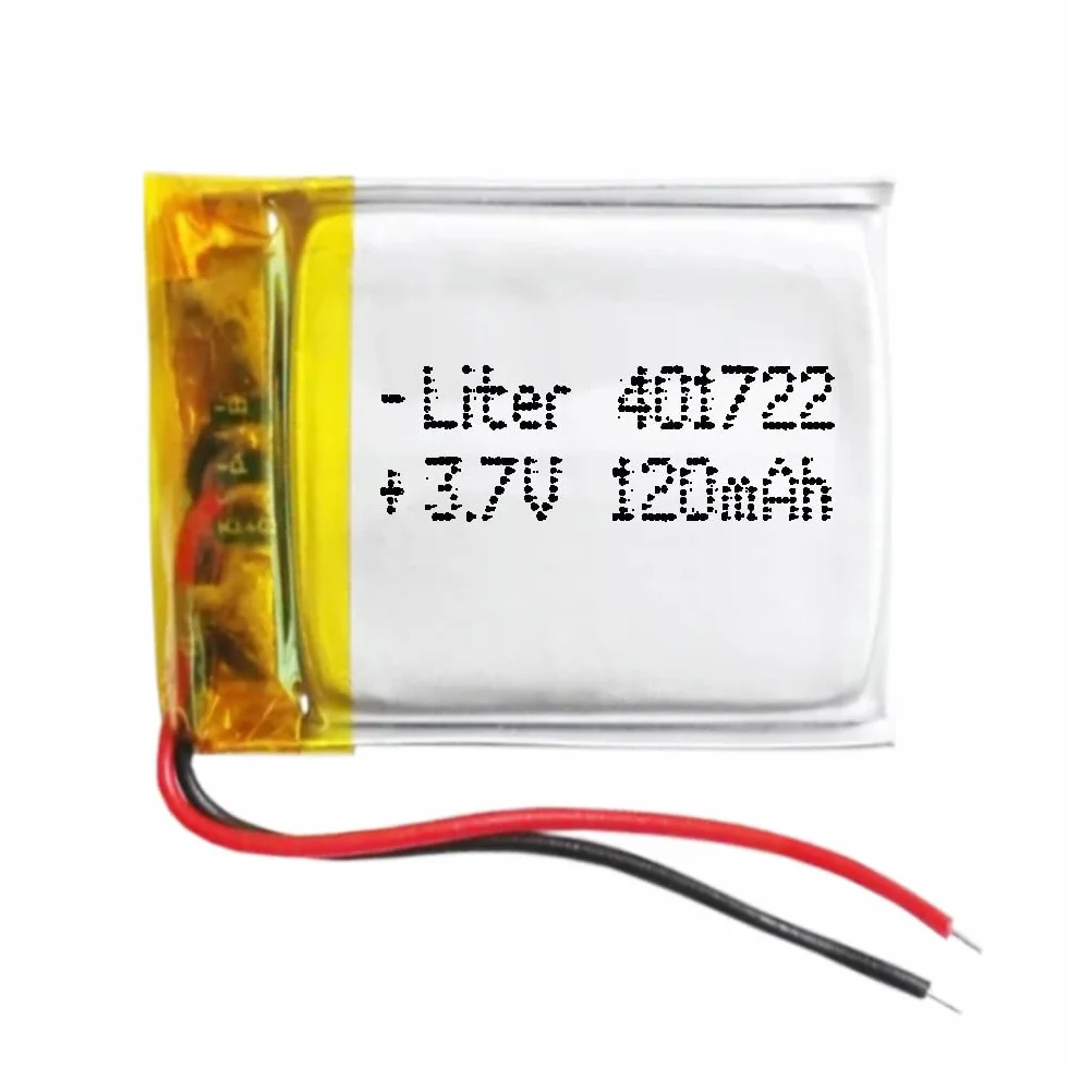 Bateria 401722 LiPo 3.7V 120mAh 0.444Wh 1S 5C Liter Energy Battery Akumulator dla Elektroniki ładowalny litowy polimerowy telefon - Nie nadaje się do sterowania radiowego 24x17x4mm (120mAh|401722)