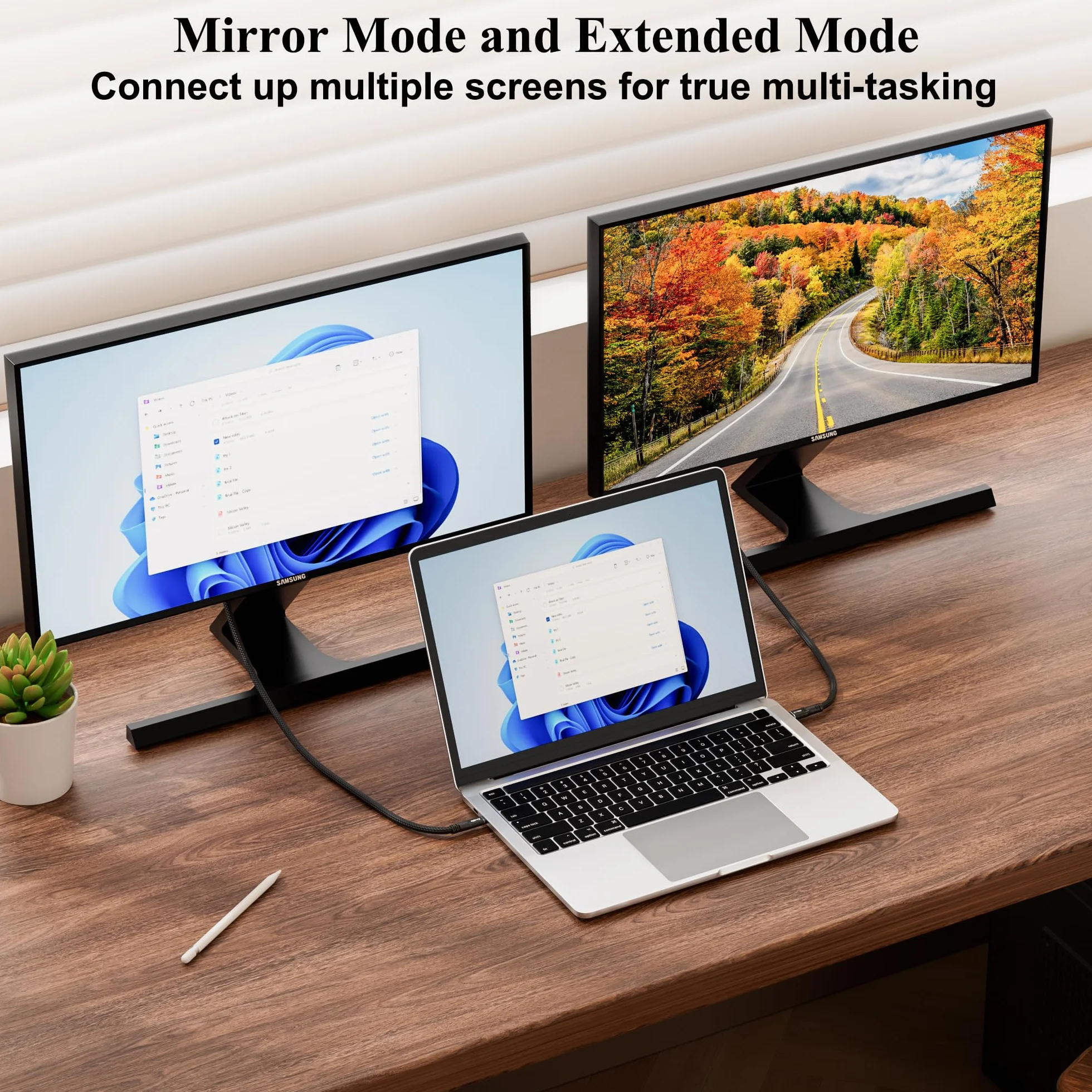 Kabel USB C na HDMI 2.1, 20 stóp, kabel USB 3.1 typu C na 8K HDMI, (8K przy 60Hz, 4K przy 120Hz), kompatybilny z Thunderbolt 3/4, do MacBook Pro, iPad Pro, Samsung Galaxy, Dell, HP i innych