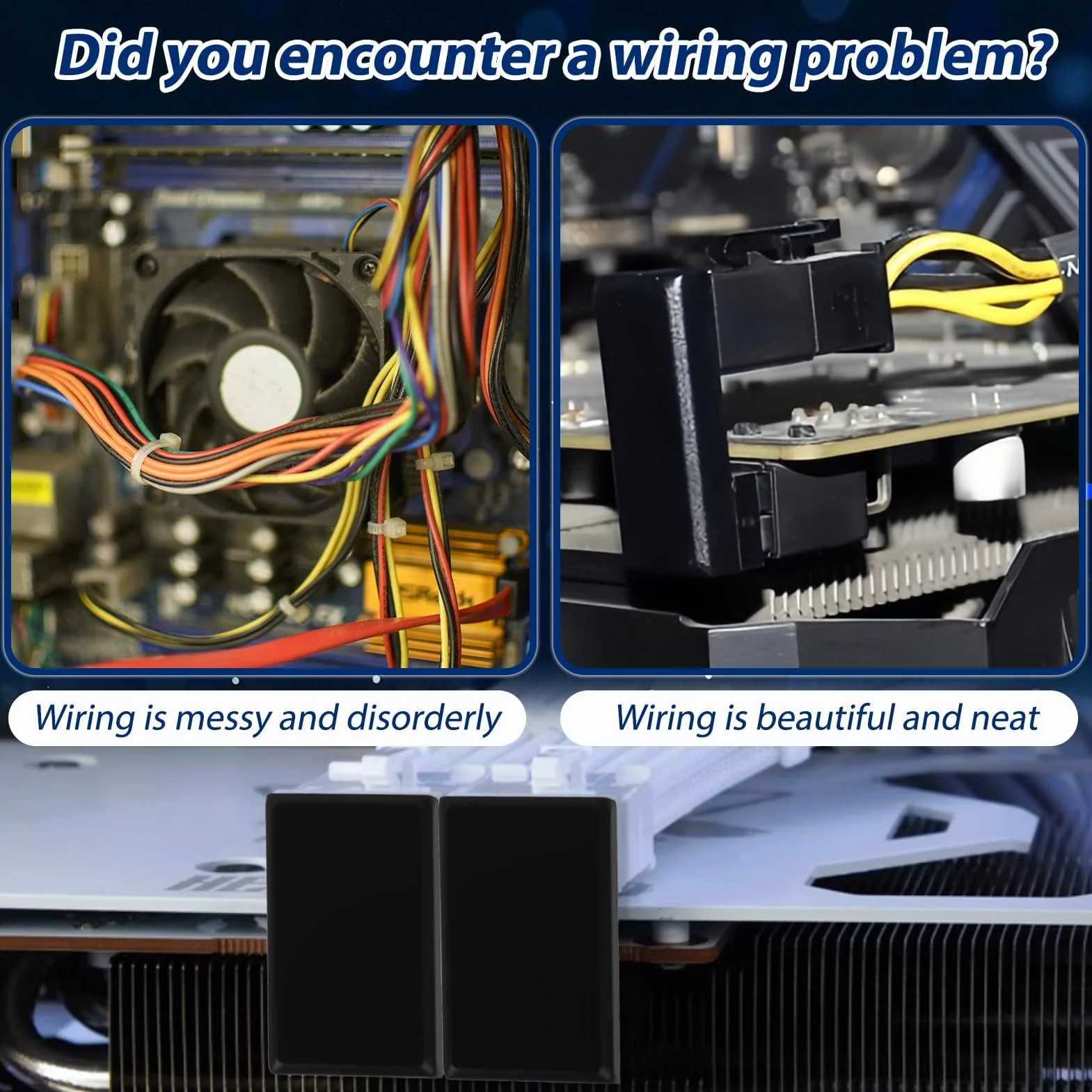 GPU VGA PCIe 8-pinowe U Turn 180 stopni złącze kątowe adapter do kart graficznych, kompatybilny z ASUS, NVIDIA
