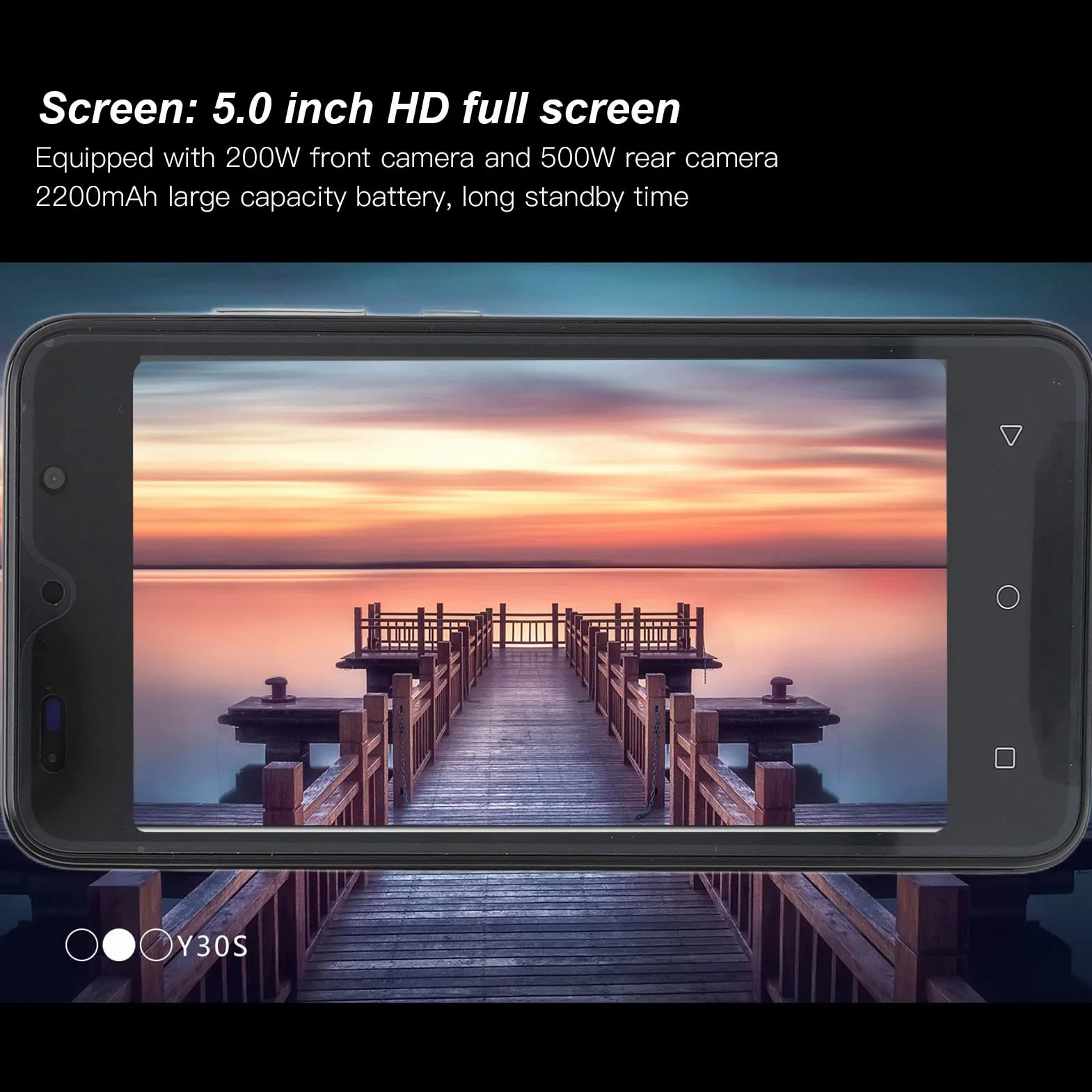 Y30S Odblokowany Telefon Komórkowy z Systemem Android, Smartfon z Dwiema Kartami SIM, Pełny Ekran 5.0 HD, Smukły Telefon Komórkowy dla Systemu Android 6,2 GB RAM, 32 GB ROM(Czarny)