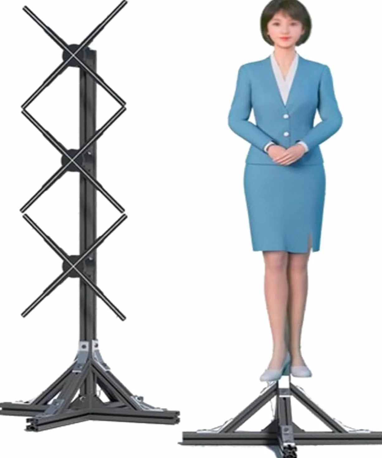 Holograficzny projektor wentylatora 3D do reklamy, realistyczny wyświetlacz LED do projekcji ekranu mobilnego w handlu detalicznym i wydarzeniach