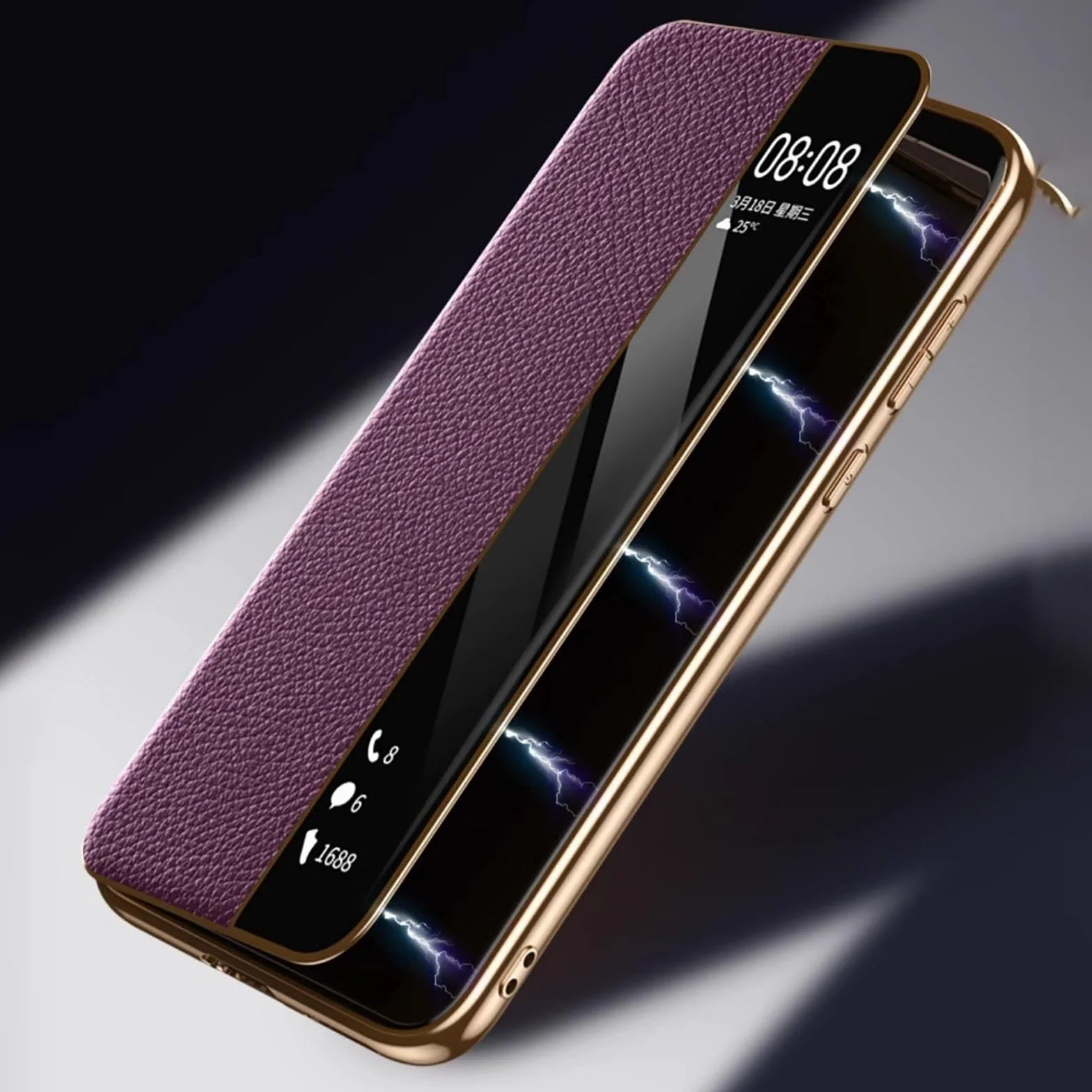 Etui z klapką do Huawei Pura 90 Pro Max/90 Pro/90, magnetyczne etui ze skóry z inteligentnym oknem, pełnoklatkowe etui na telefon, białe, 90 Pro