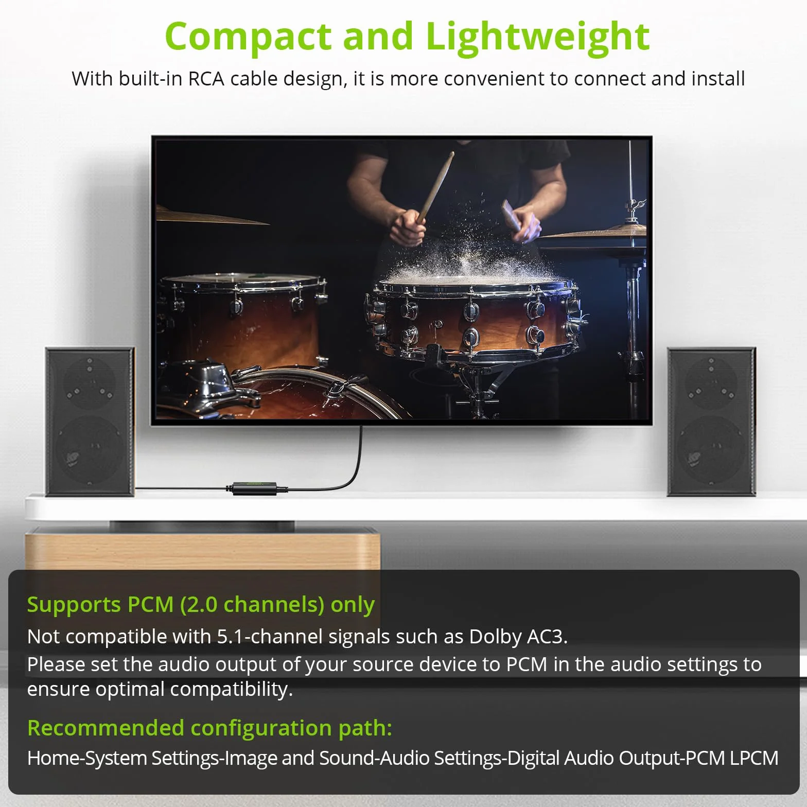 LiNKFOR Konwerter DAC 192 kHz 6 ft/1,8 m optyczny Toslink koncentryczny na analogowy adapter audio cinch L/R z kablem optycznym do PS3, DVD, Sky, Xbox HDTV, odtwarzacza Blu-Ray