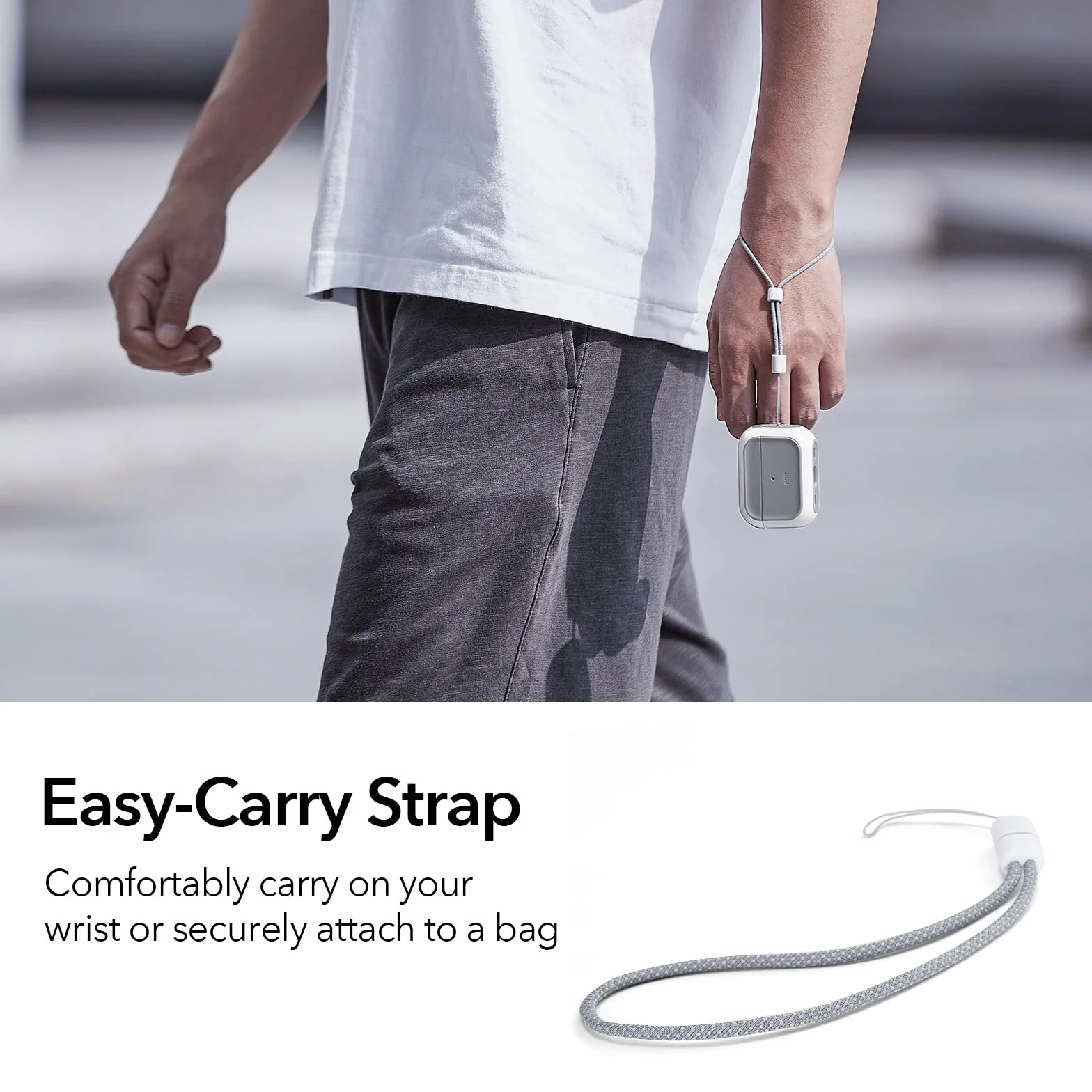ESR Orbit Hybrid Etui HaloLock kompatybilne z AirPods Pro 2. generacji MagSafe Ready ochrona przed upadkiem białe