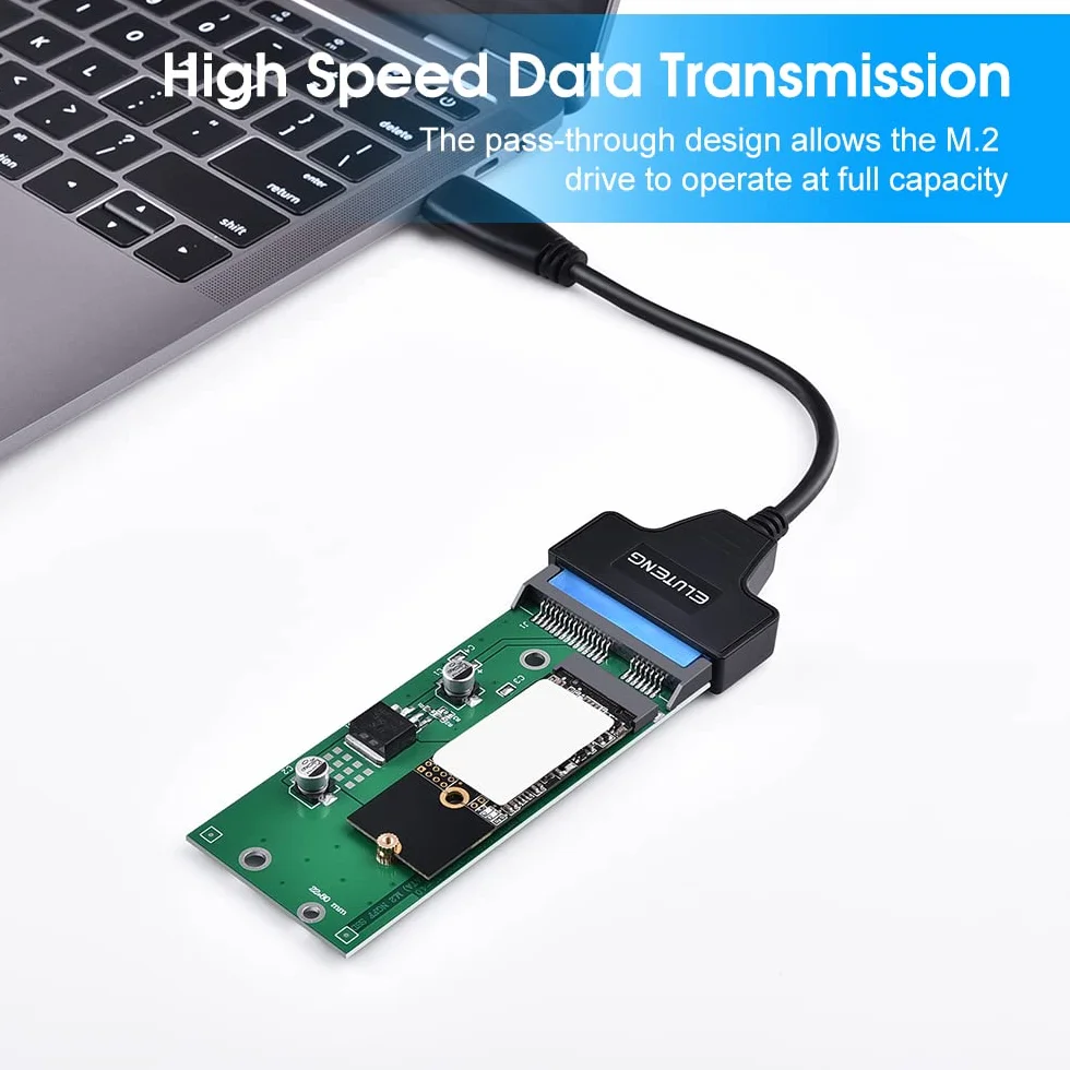 ELUTENG Adapter konwertera NGFF M.2 na SATA M.2 NGFF na 22-pinowy klucz na bazie karty SATA III B/B + M 2280 2260 2242 2230 mm SSD Super Speed 6 Gb/s do laptopa stacjonarnego