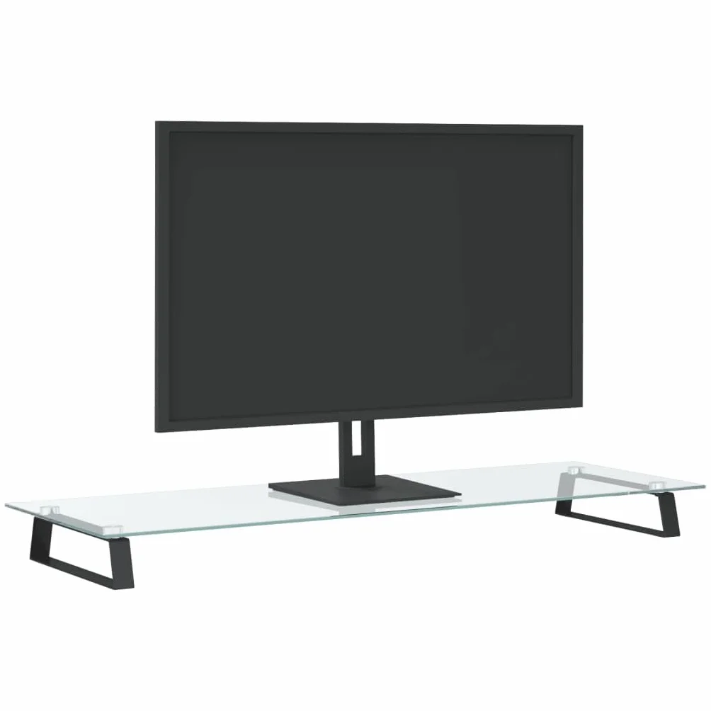 ZIRLANLV Podstawa Pod Monitor/Ekran ze Szkła Hartowanego, 40x20x8 Cm, Uniwersalny Organizer na Półki, Ergonomiczna Podstawka Pod Laptopa na Biurko, Komputer PC, Mac, Komputer, (100x35x8 cm)