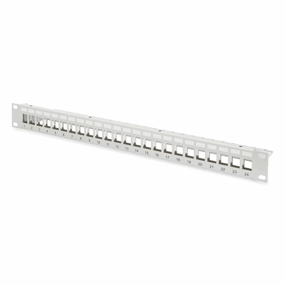 DIGITUS Panel krosowy 19 cali 24 porty ekranowany 1U szary