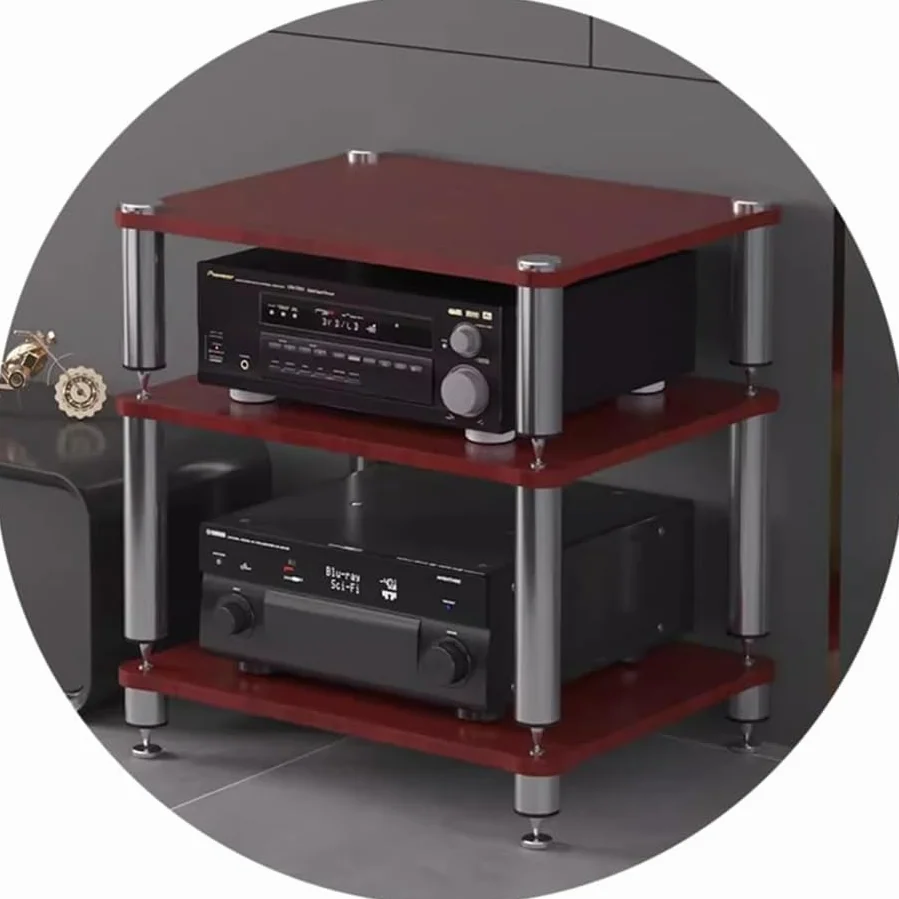 4-poziomowy stojak Hi-Fi AV, stojak na płyty i urządzenia audio, amortyzujące stopy, solidna szafka na komponenty audio-wideo, idealny dla entuzjastów kina domowego i muzyki
