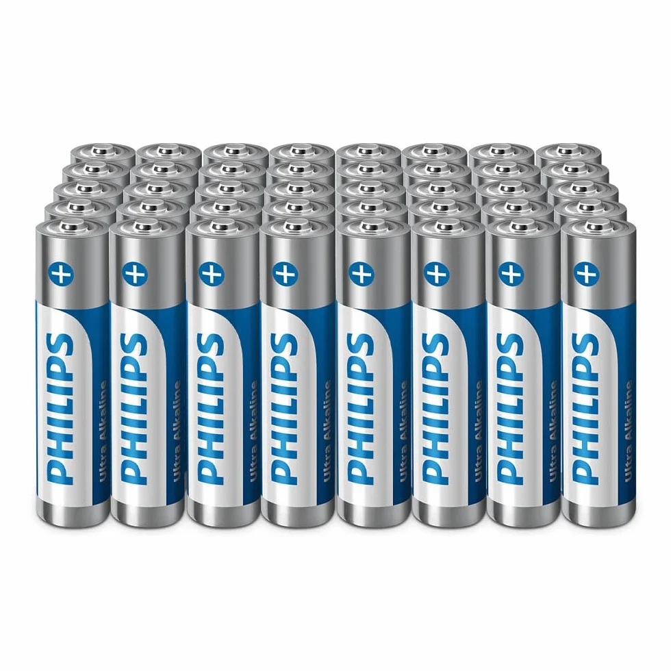 Philips Ultra baterie alkaliczne AAA – niezawodne do pilotów, zabawek i małych gadżetów, 40 sztuk