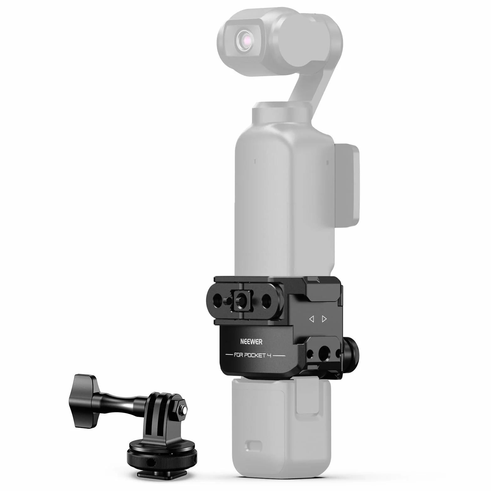 NEEWER Kieszeń na 4 klatki, uchwyt ochronny do DJI Osmo Pocket 4 stabilizowana kamera z adapterem na pazury, uchwyt na akcesoria i gwint 1/4", kompatybilny tylko z DJI Osmo Pocket 4, AC069