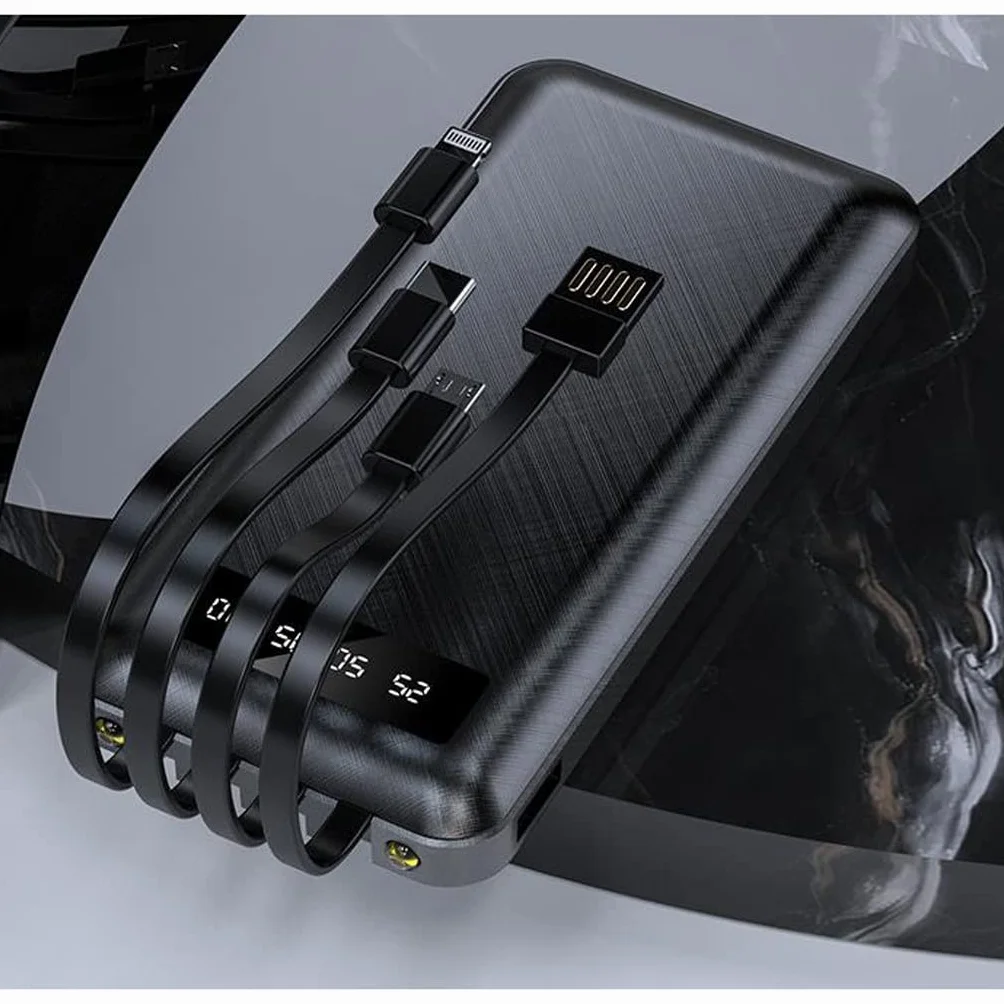 JJJ Mini szybkie ładowanie jest dostarczane z Line Sharing Power Bank 20 000 mAh światło i przenośny powerbank o dużej pojemności (kolor: biały, rozmiar: 10 000 mAh)