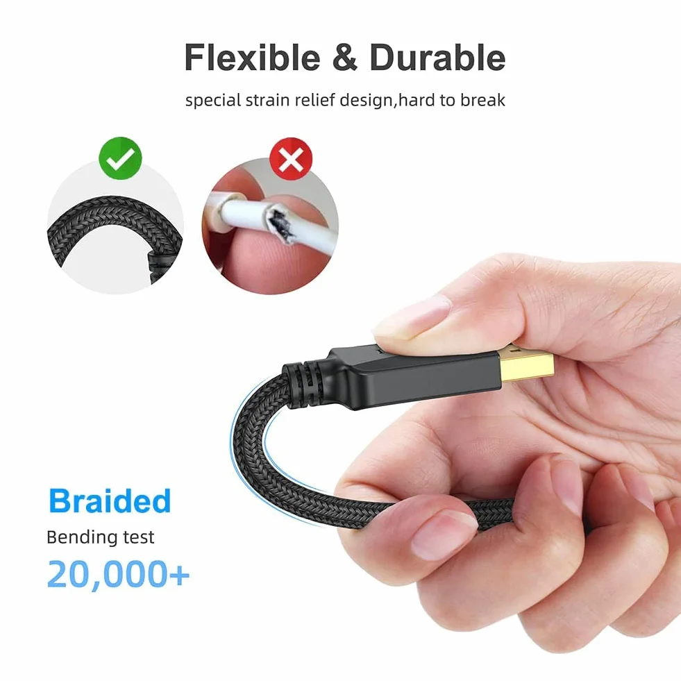 Kabel DisplayPort na HDMI 3 m 2-pak, Display Port DP na HDMI HDTV Adapter męski na męski do audio i wideo