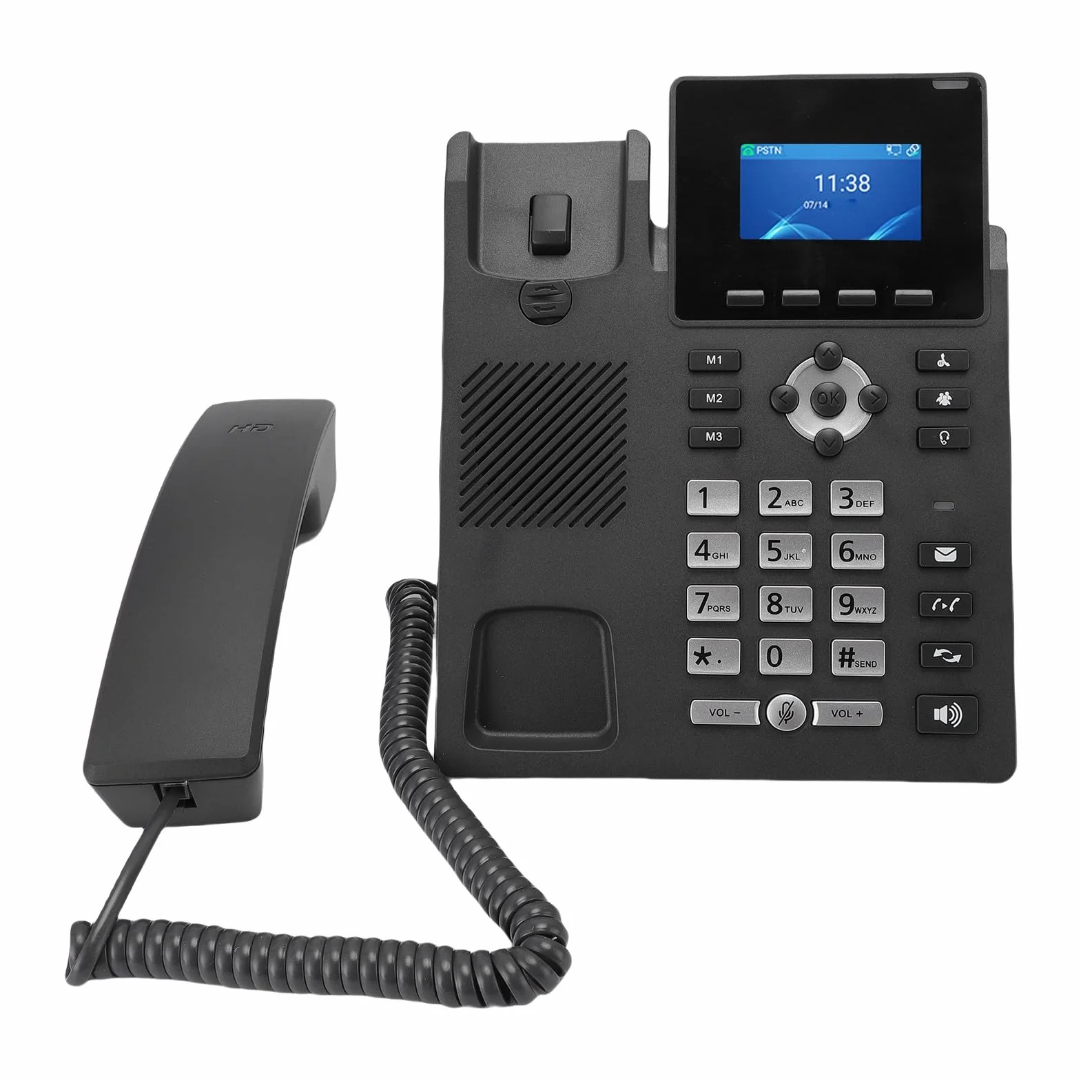 Biznesowy Telefon IP Obsługujący 2 Linie Usługowe w Celu Wygodnego Zarządzania Połączeniami Podwójny Port Gigabit Ethernet Porty USB A, RJ9 i EHS Zapewniające elastyczną łączność