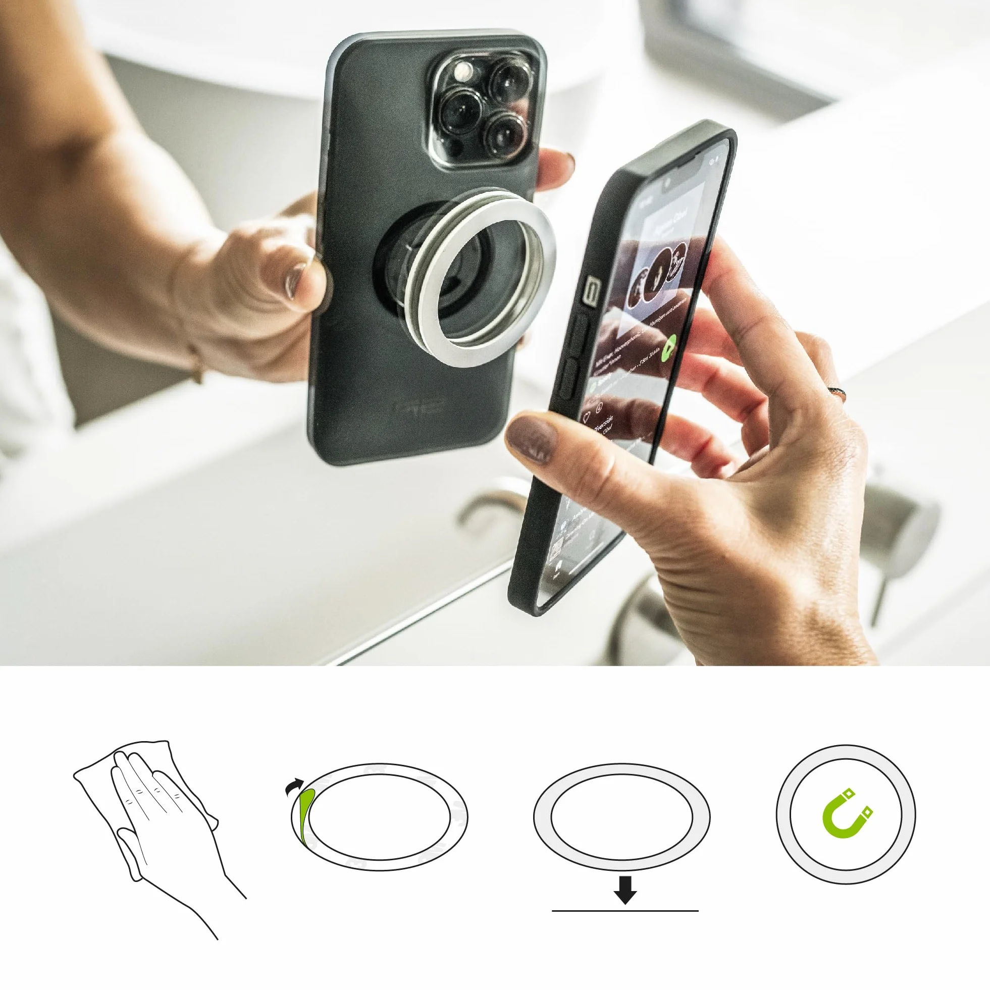 SP CONNECT Bike Bundle II | SPC+ | kompatybilny z iPhone 16e/17e | uchwyt na telefon komórkowy na kierownicę rowerową | uchwyt na telefon komórkowy do roweru górskiego, wyścigowego